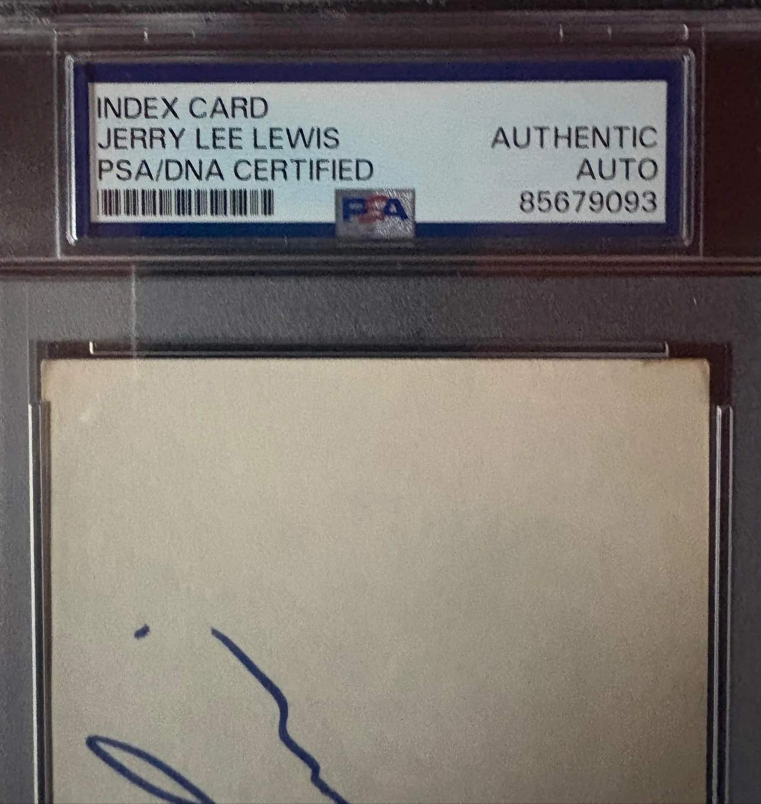 Jerry Lee Lewis — JERRY LEE LEWIS SIGNED INDEX CARD PSA ENCAPSULATED THE KILLER CRAZY ARMS, изображение 2