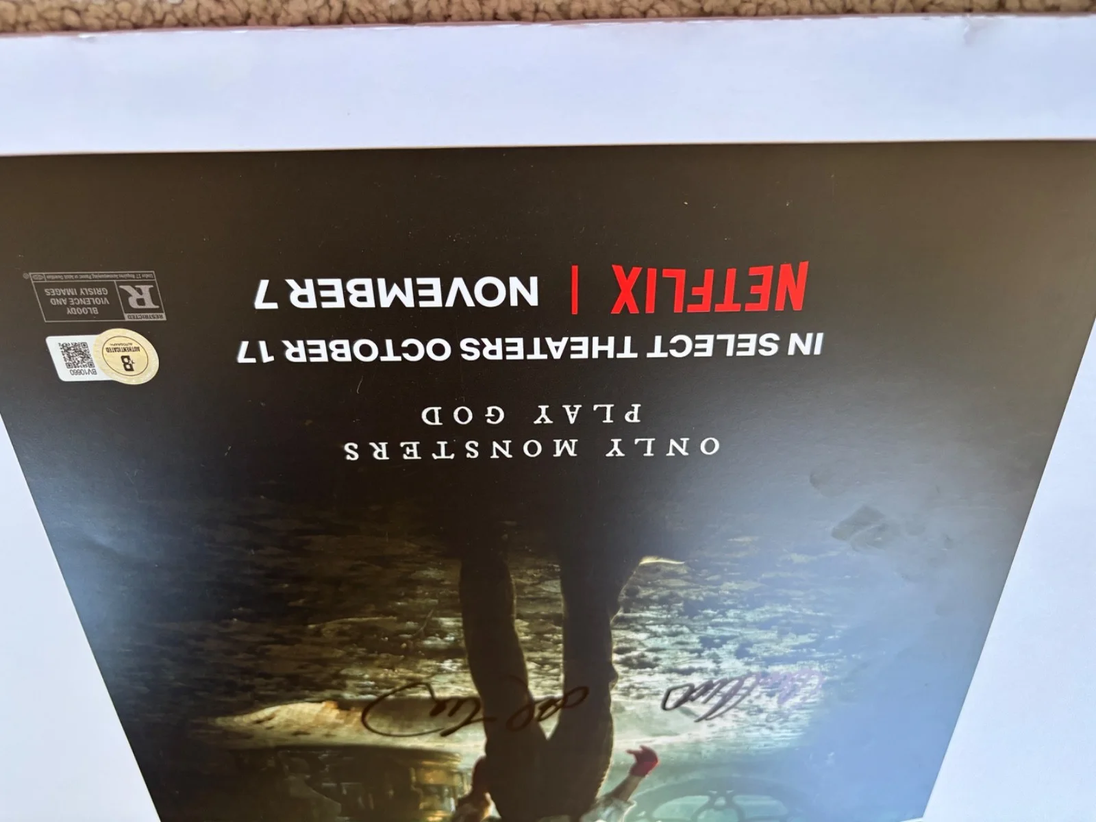 GUILLERMO DEL TORO SIGNED FRANKENSTEIN TIFF 50 11X17 MOVIE POSTER PHOTO BAS, изображение 2