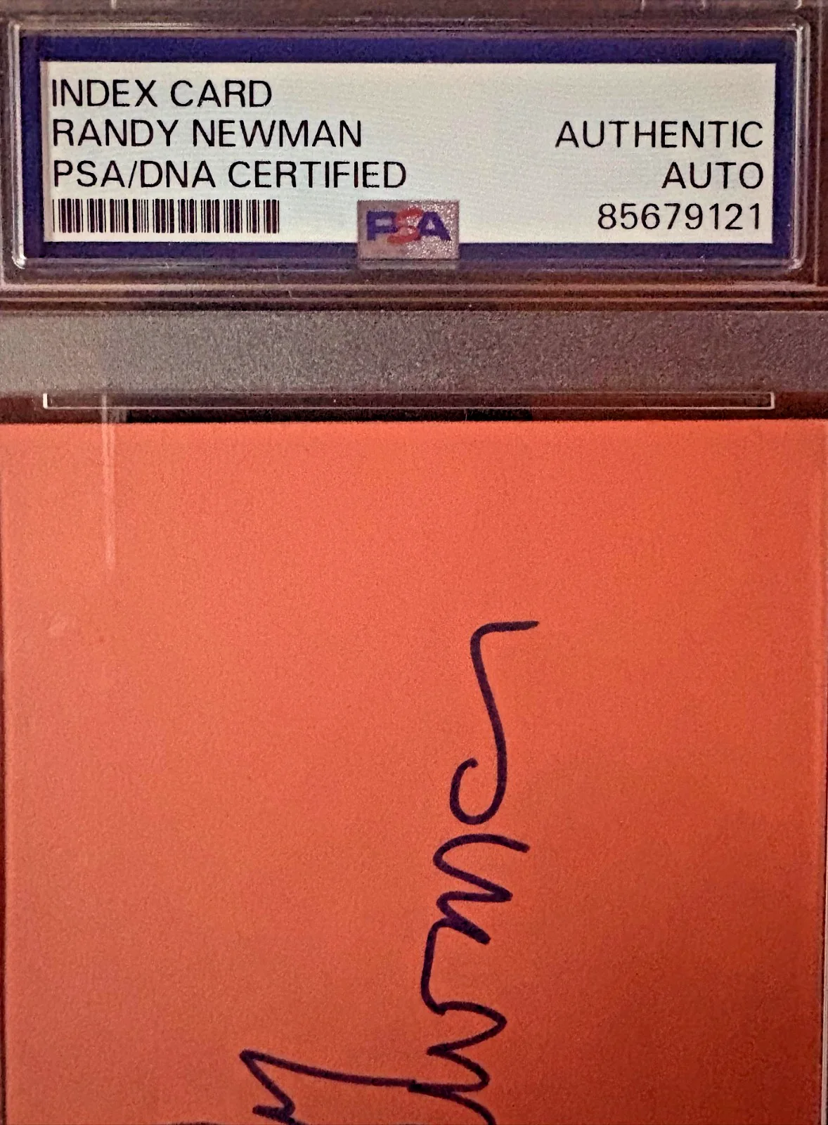 Randy Newman — RANDY NEWMAN SIGNED INDEX CARD PSA ENCAPSULATED BEST ORIGINAL SCORE DISNEY, image 2