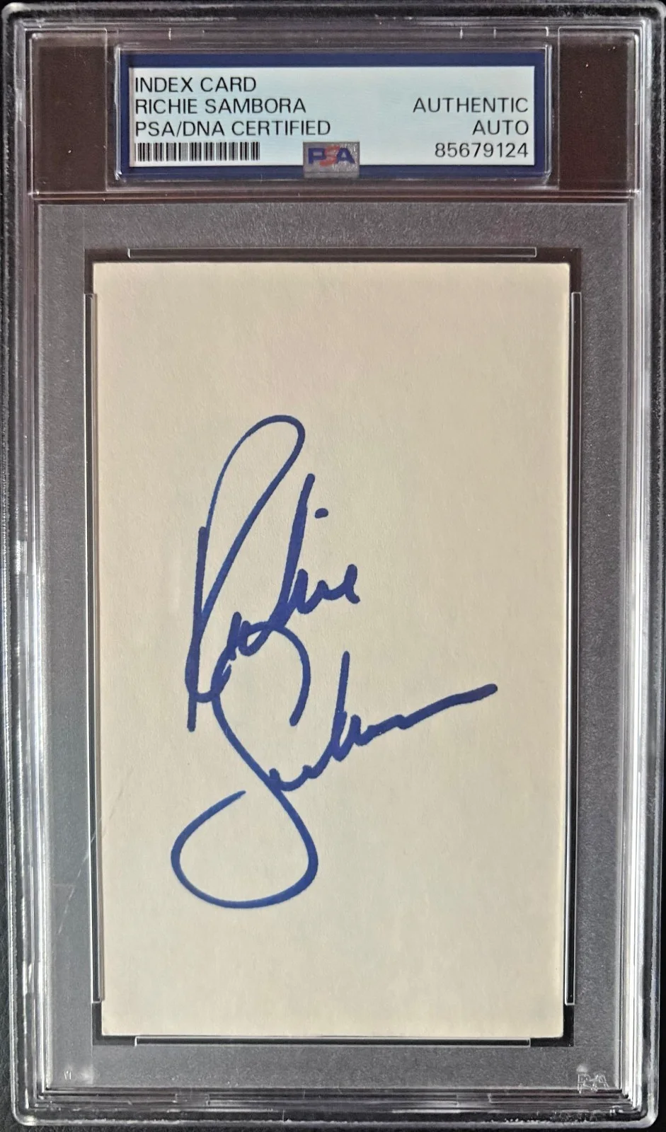 Richie Sambora — RICHIE SAMBORA SIGNED INDEX CARD PSA ENCAPSULATED ROCK BON JOVI FULL NAME RARE