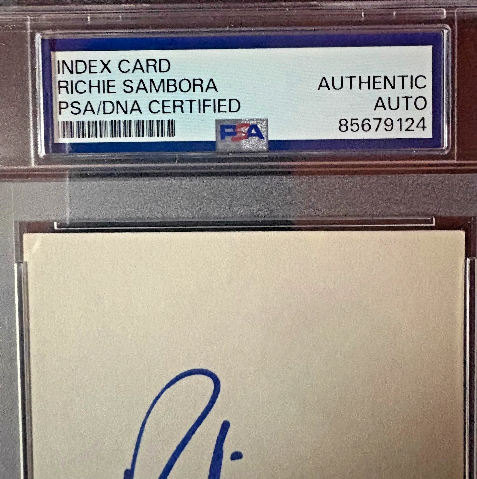Richie Sambora — RICHIE SAMBORA SIGNED INDEX CARD PSA ENCAPSULATED ROCK BON JOVI FULL NAME RARE, image 2