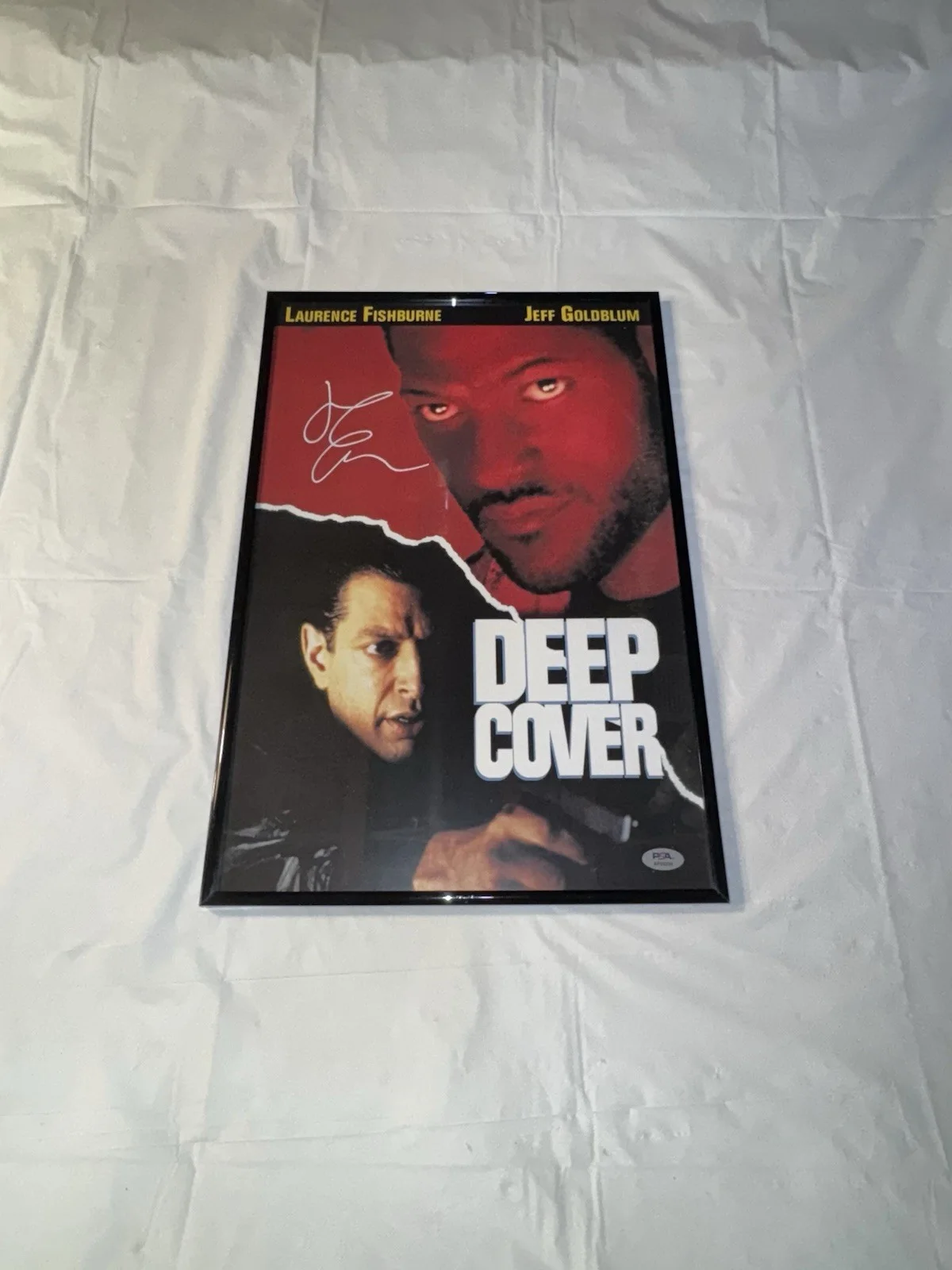 Jeff Goldblum — JEFF GOLDBLUM SIGNED AUTOGRAPH DEEP COVER MOVIE POSTER 12x18 FRAMED PSA/DNA COA