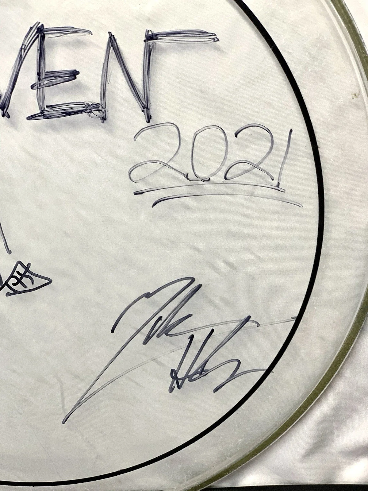 RAVEN Band 2021 Signed Stage Used 16" Drumhead Heller John Mark Gallagher NWOBHM, изображение 3