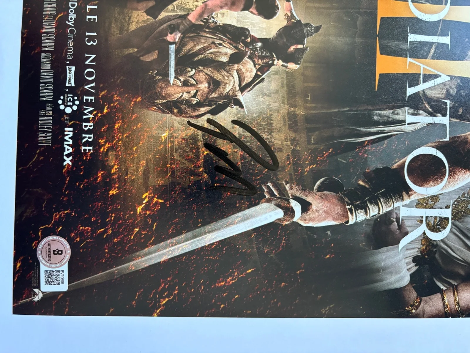 PAUL MESCAL SIGNED GLADIATOR 2 II 11X17 MOVIE POSTER PHOTO LUCIUS BAS, изображение 2
