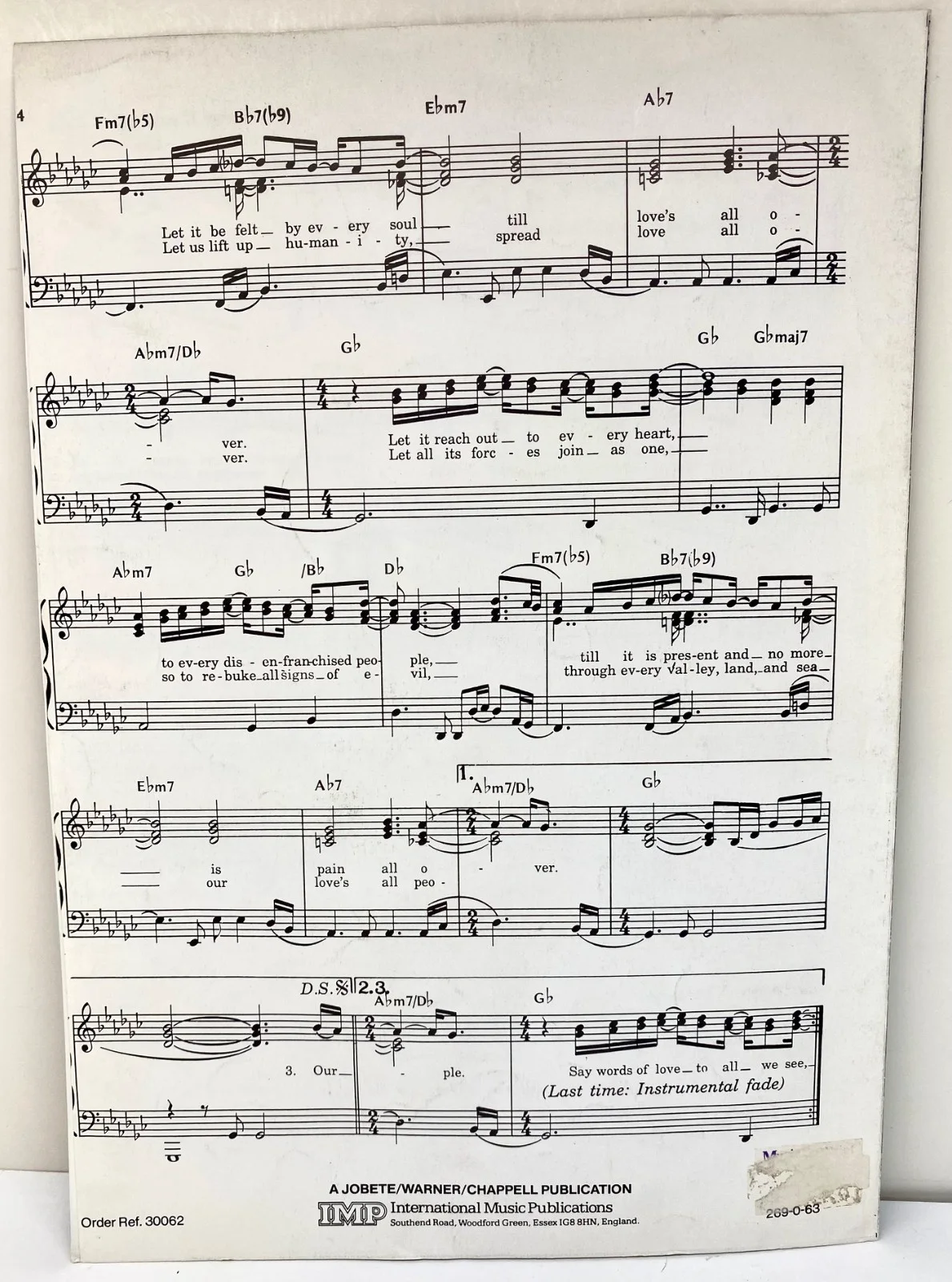 1985 "My Love" Sheet Music By Julio Iglesias and Stevie Wonder Signed By Both, изображение 5