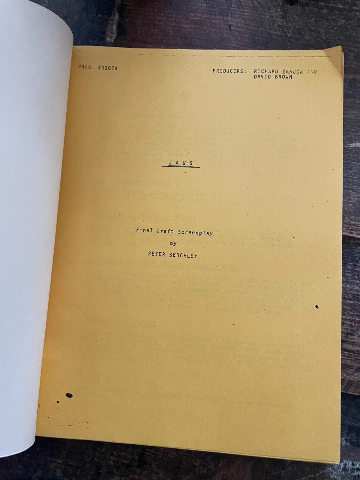 JAWS Peter Benchley's 1974 Draft of the screenplay - Photocopy of RARE SCRIPT, изображение 4