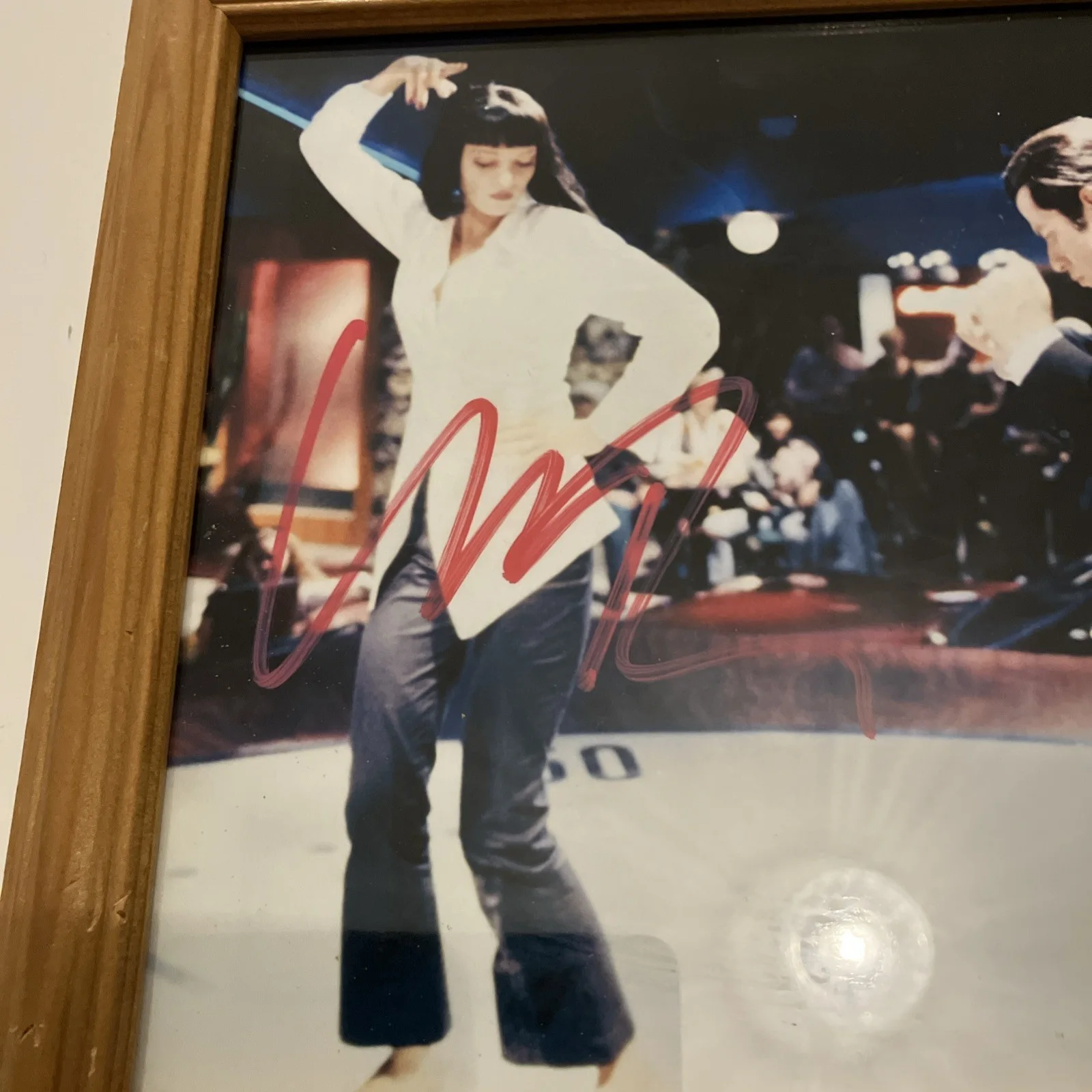 RARE Pulp Fiction Photo Print John Travolta Uma Thurman hand Signed Autograph, изображение 2