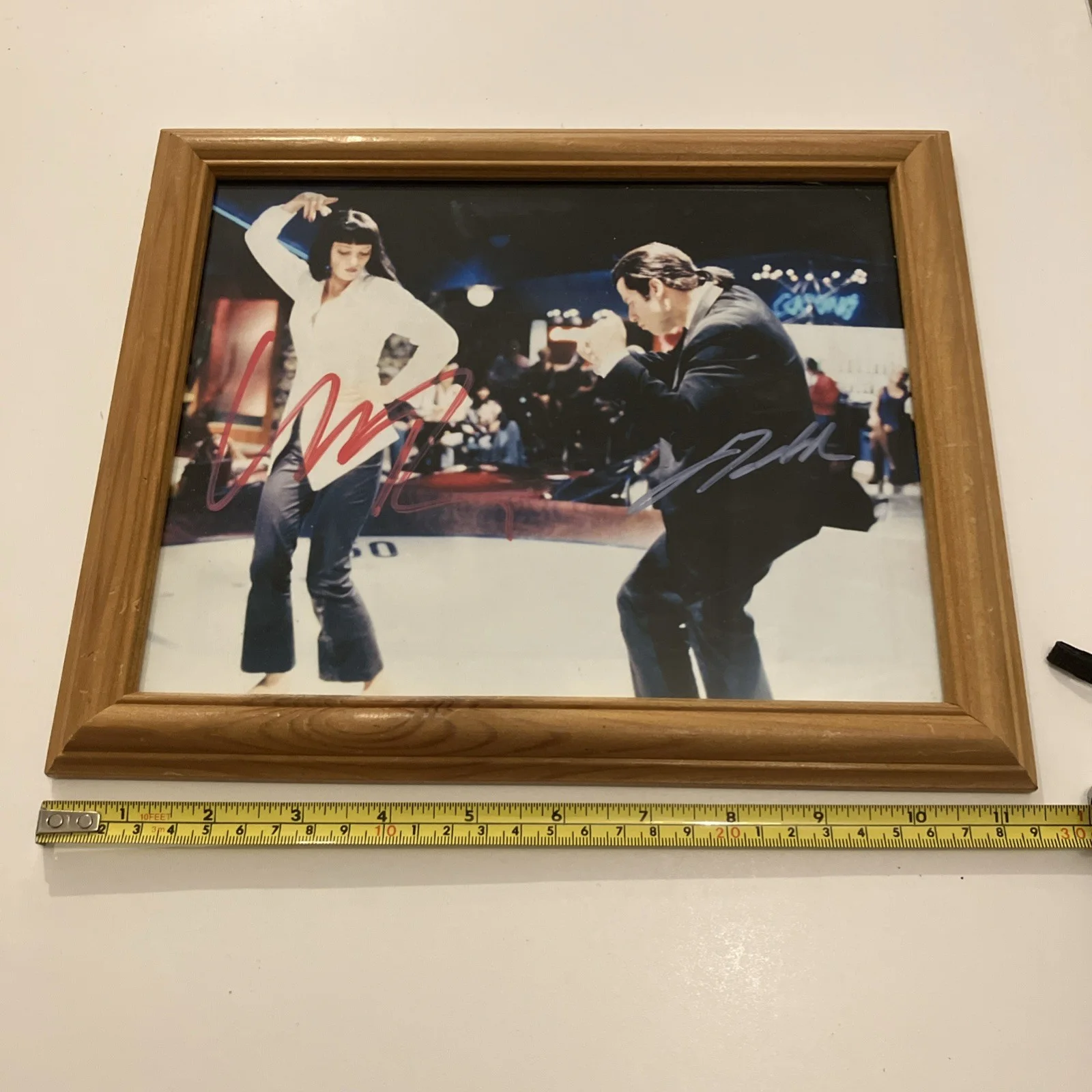 RARE Pulp Fiction Photo Print John Travolta Uma Thurman hand Signed Autograph, изображение 4