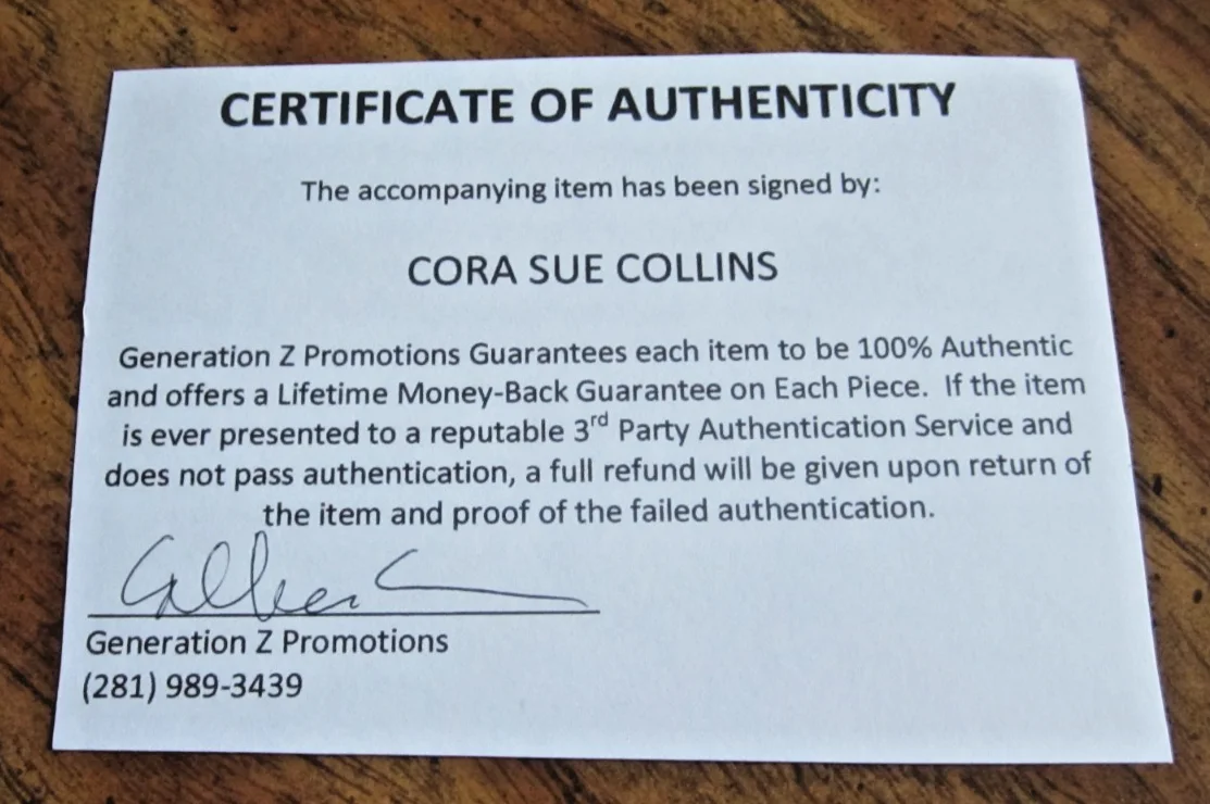 Cora Sue Collins — Cora Sue Collins (d. 2025) Signed 3.75X5.75 Photo "The Adventures of Tom Sawyer", изображение 3