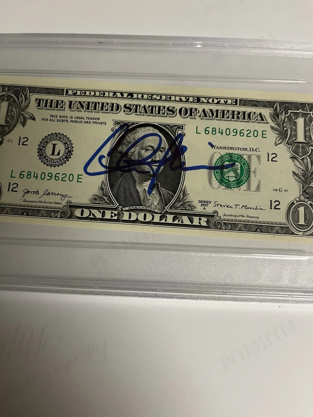 Autographed Charlie Sheen Dollar Bill PSA 10 Signed Witnessed Auto Currency, image 2