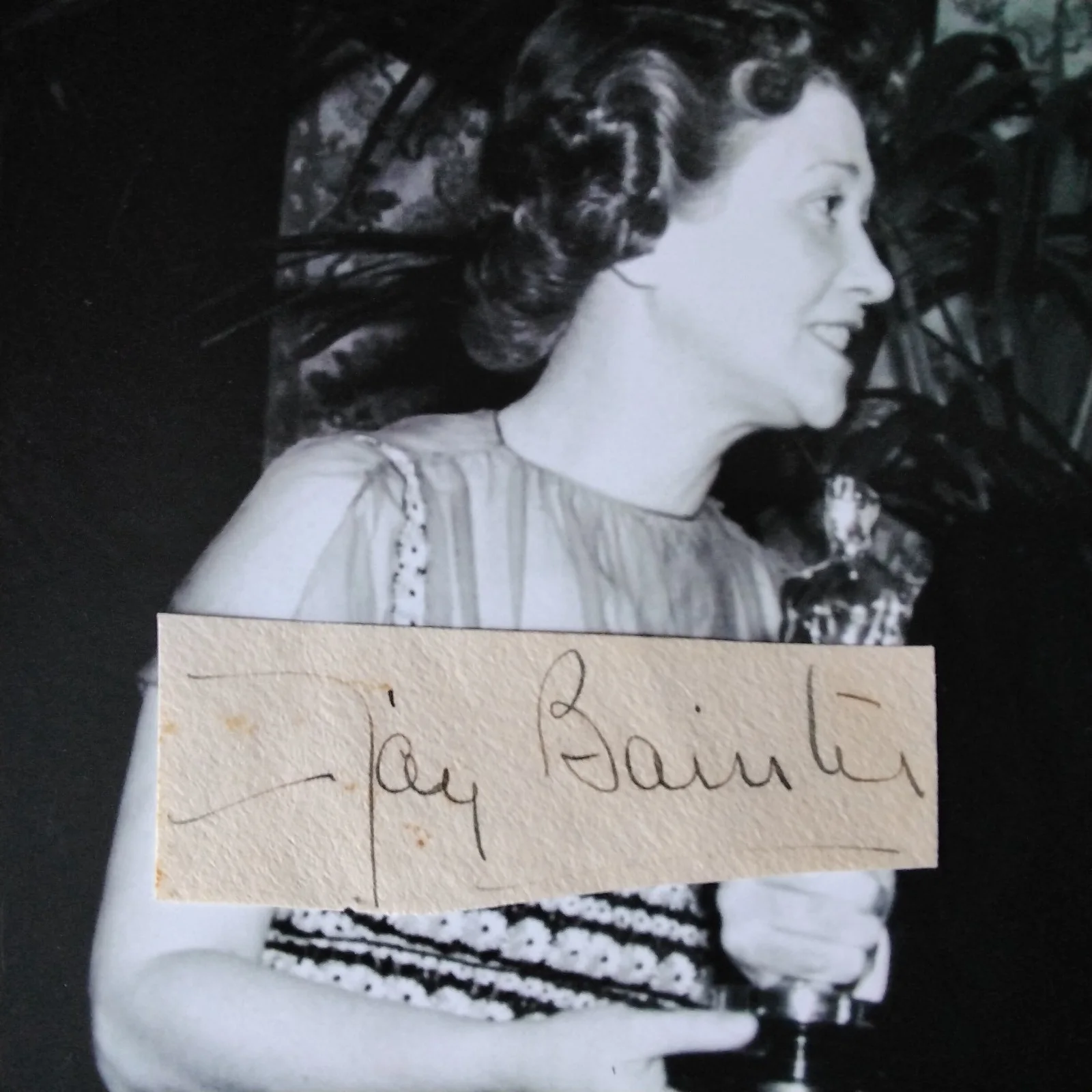 Fay Bainter SIGNED Paper Photo Movie Actress Jezebel Cry Havor Out Town Lil Mars, изображение 2