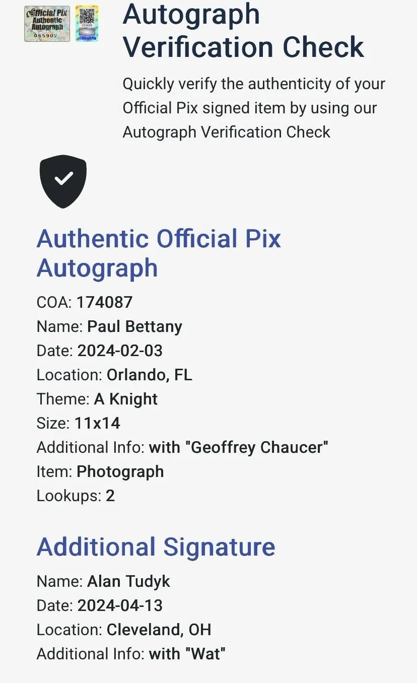Paul Bettany, Alan Tudyk — A Knight's Tale - Paul Bettany & Alan Tudyk Signed/Inscribed 11x14 OPX Photo, изображение 2