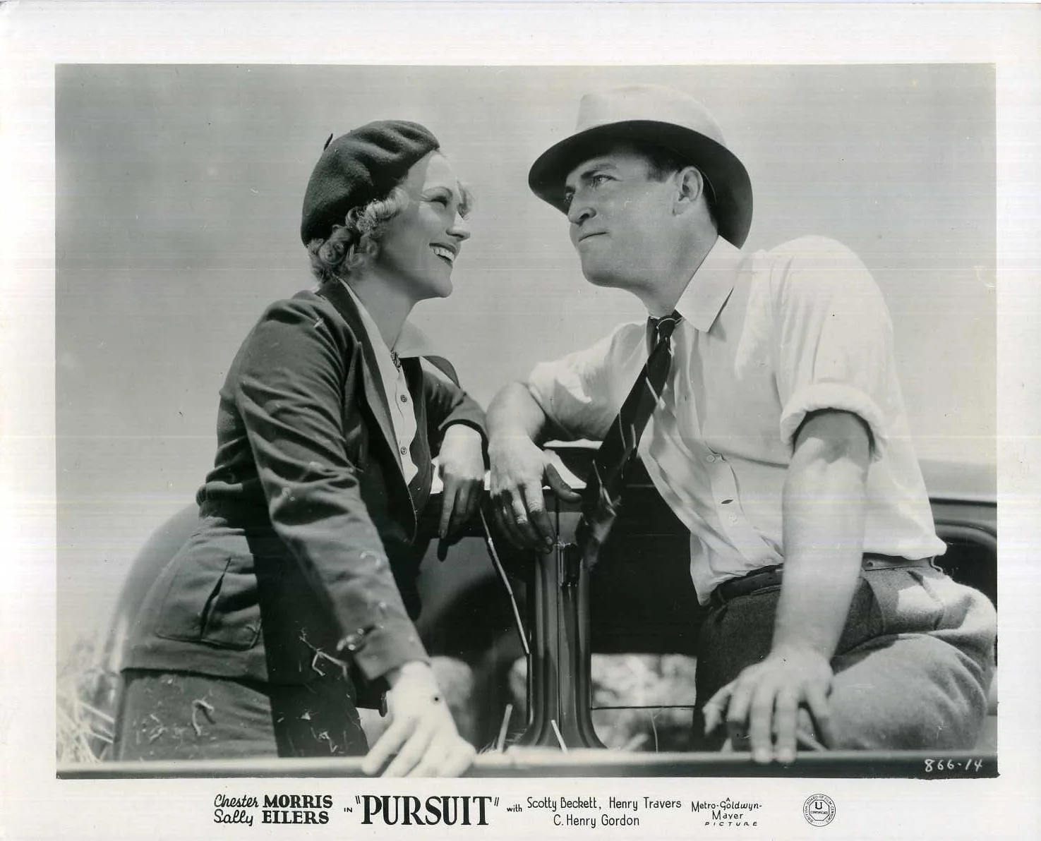 PURSUIT 1935 Chester Morris, Sally Eilers 2 10x8 LOBBY CARDS, image 2