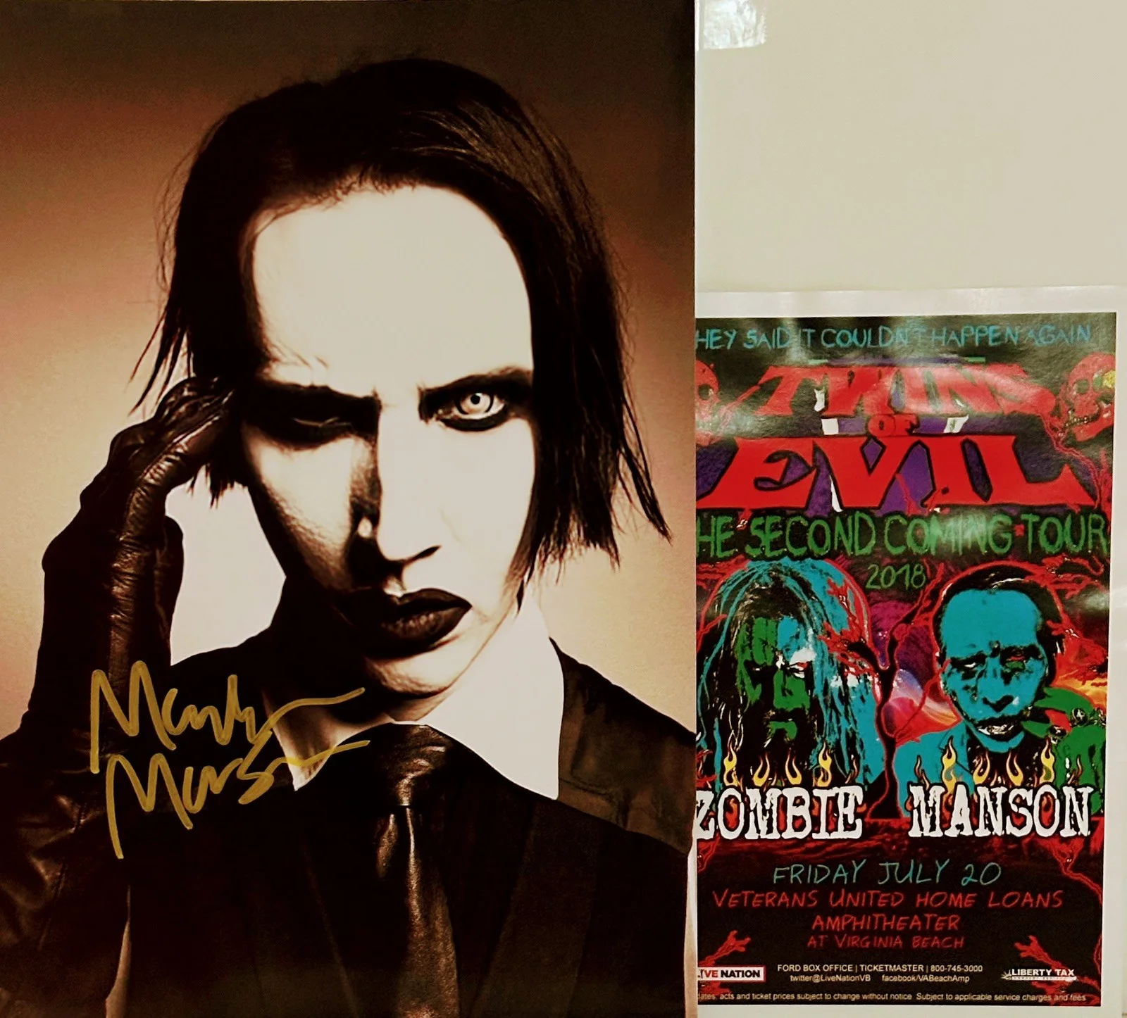 Marilyn Manson 8 X 10 Photograph Authentic Signature& Long hard road out of hell, изображение 4
