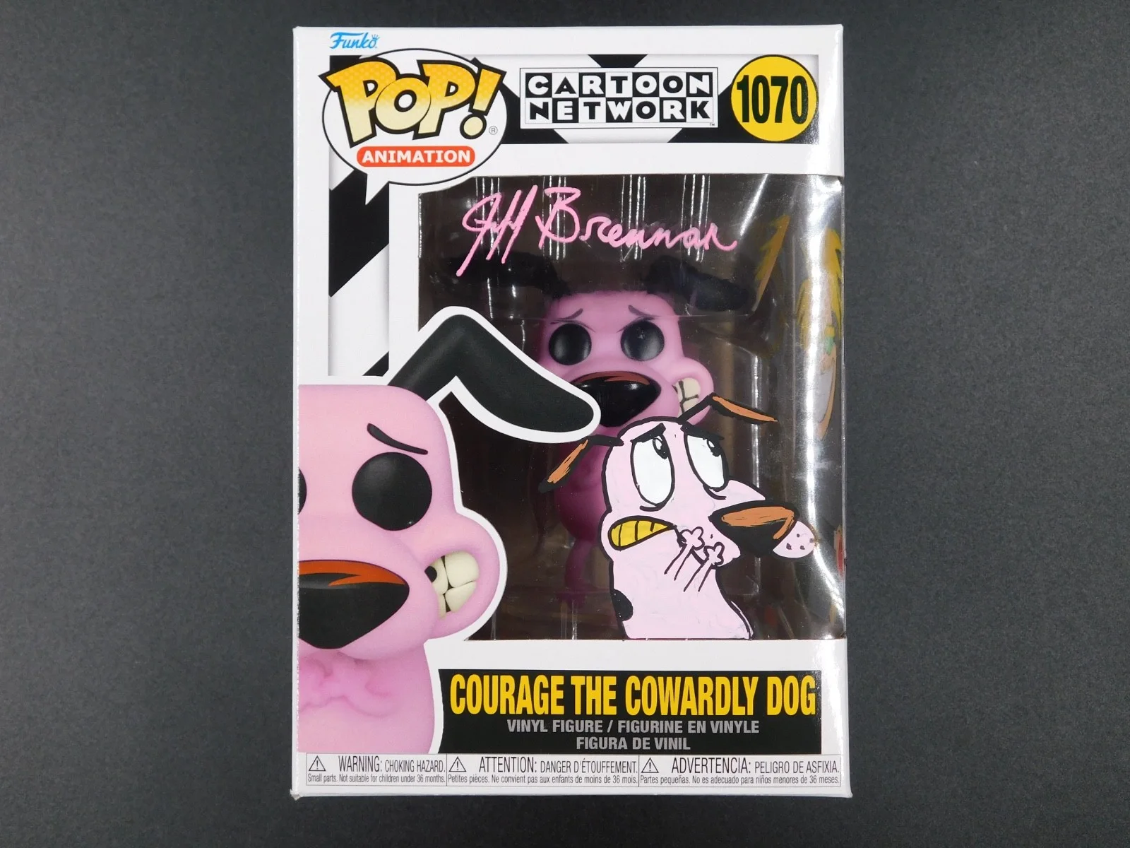 Jeff Brennan — Jeff Brennan Remark Artwork Sketch Signed Funko Pop 1070 CN Courage Cowardly Dog, image 2
