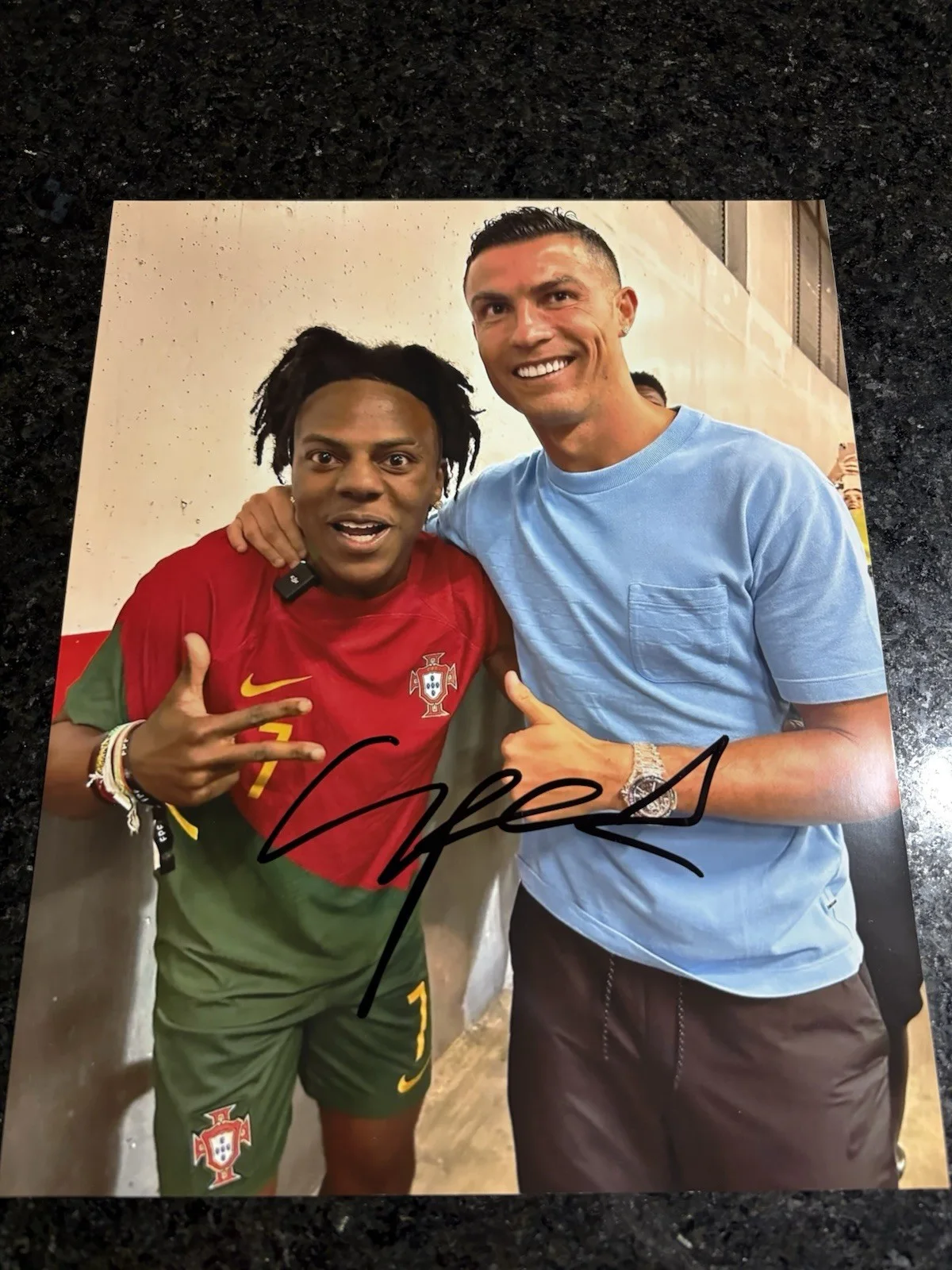 IShowSpeed Signed 8x10 Autographed Photo Cristiano Ronaldo Portugal Streamer SIU, изображение 2
