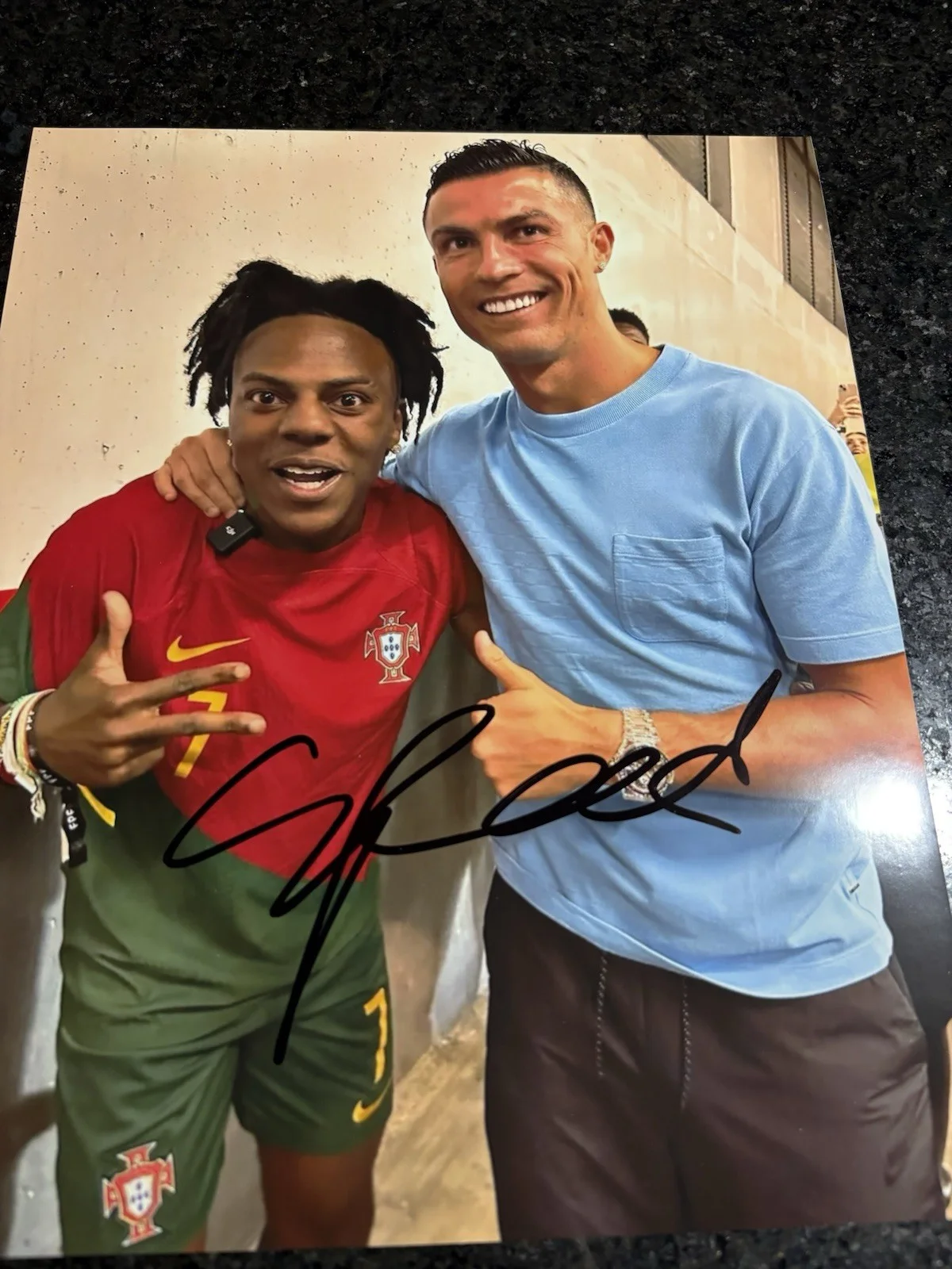 IShowSpeed Signed 8x10 Autographed Photo Cristiano Ronaldo SIUUU soccer Portugal, изображение 2