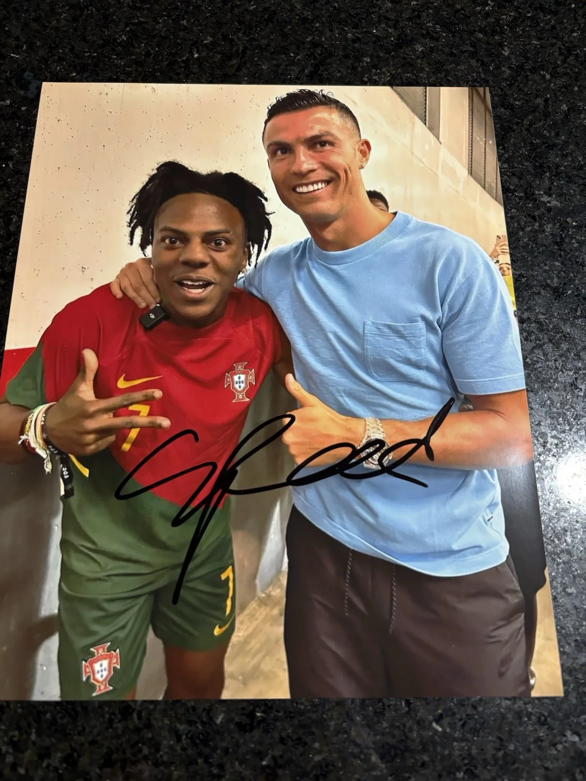 IShowSpeed Signed 8x10 Autographed Photo Cristiano Ronaldo SIUUU soccer Portugal, изображение 5