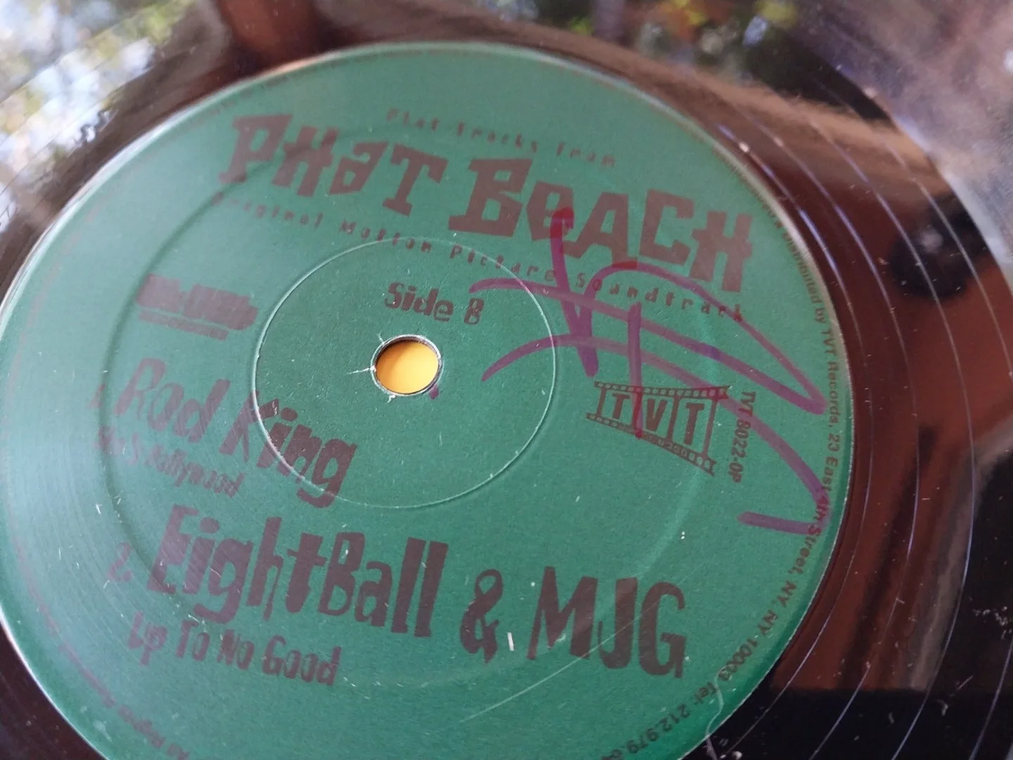 Flavor Flav — PHAT BEACH LP Soundtrack Flavor Flav signed Original Ruthless Records E-40 VG+, image 5