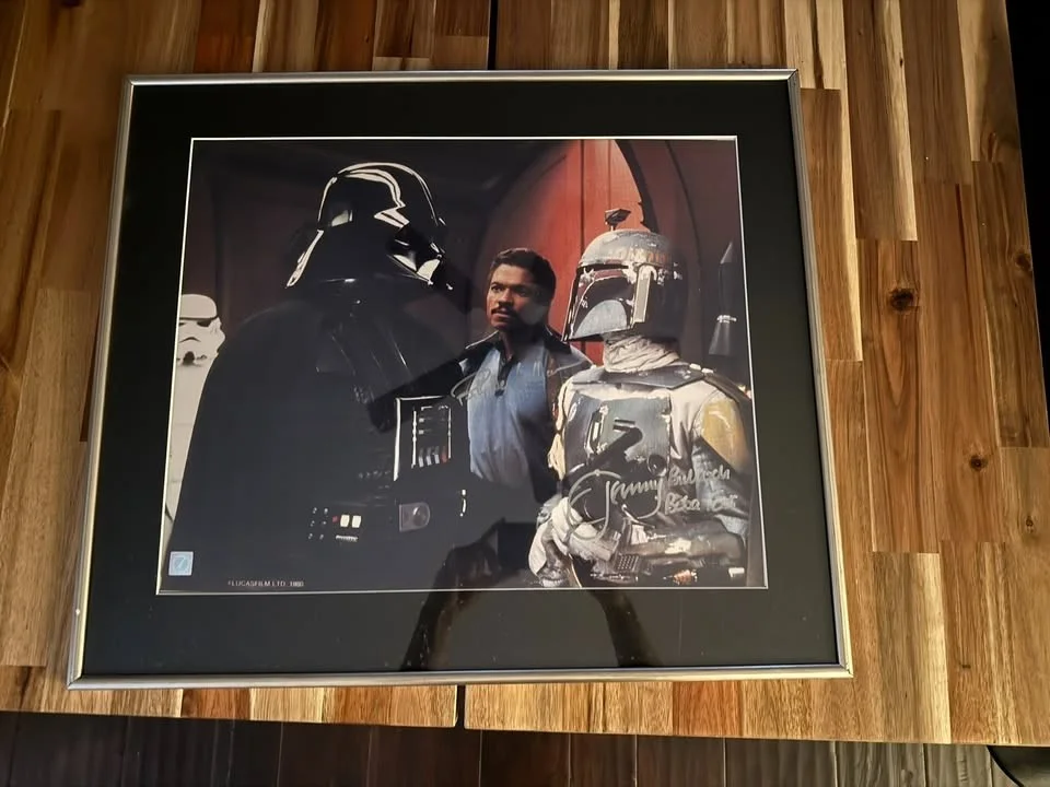 Billy Dee Williams — Framed Billy Dee Williams David Prowse Jeremy Bulloch Signed Star Wars 16x20