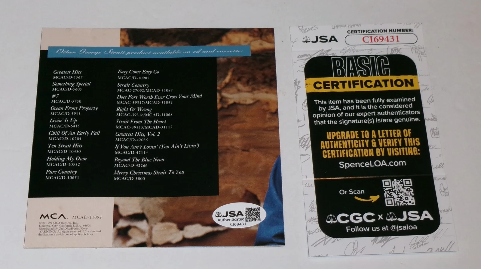 FRAMED MATTED SIGNED George Strait Lead On CD JSA CERT, image 3