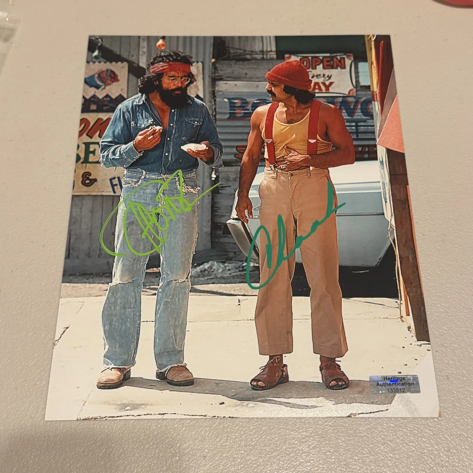 Cheech and Chong — Cheech Marin & Tommy Chong Signed Autographed Auto 8x10 Color Photograph w/ COA
