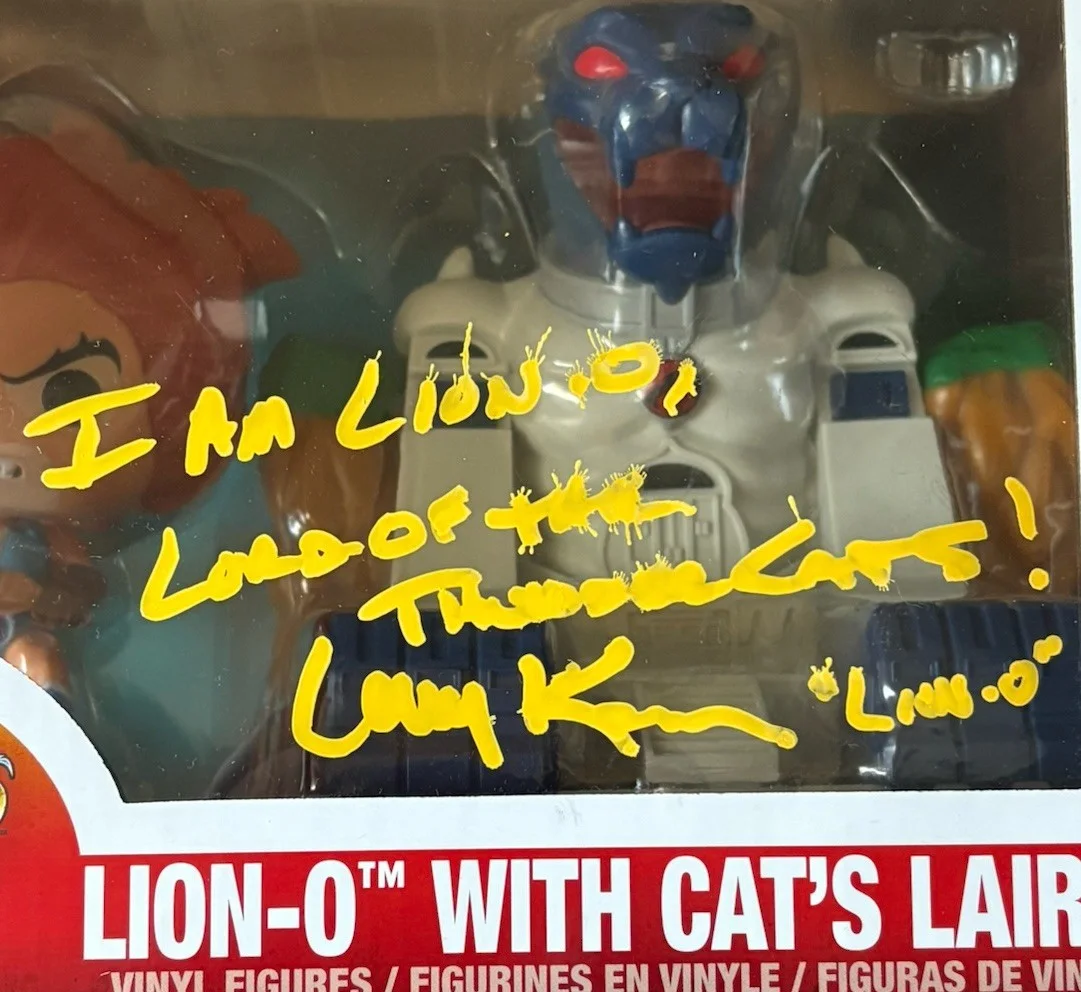 Larry Kenney — Larry Kenney Signed Autograph Lion-O With Cats Lair Funko POP ThunderCats JSACOA, image 3