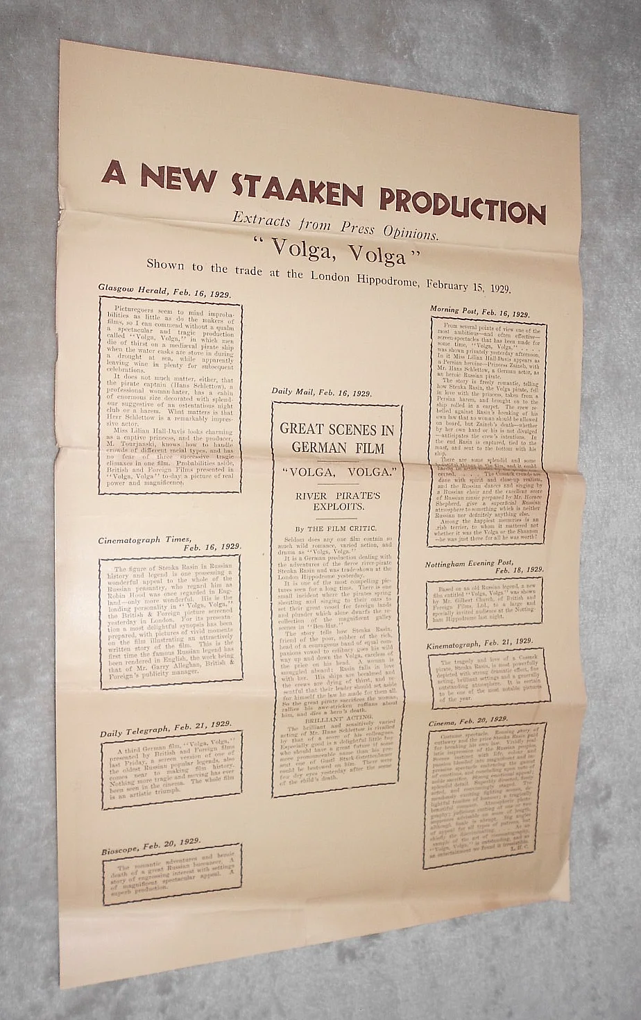 INTERNATIONAL SCREEN (TALKING PICTURE) PRODUCTIONS LTD. 1929 ADVERT PROMO SHEET, image 2