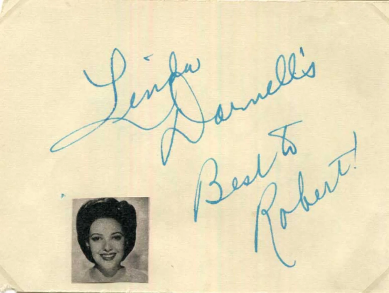 ACTRESS Linda Darnell TOP autograph, signed album page mounted, изображение 2