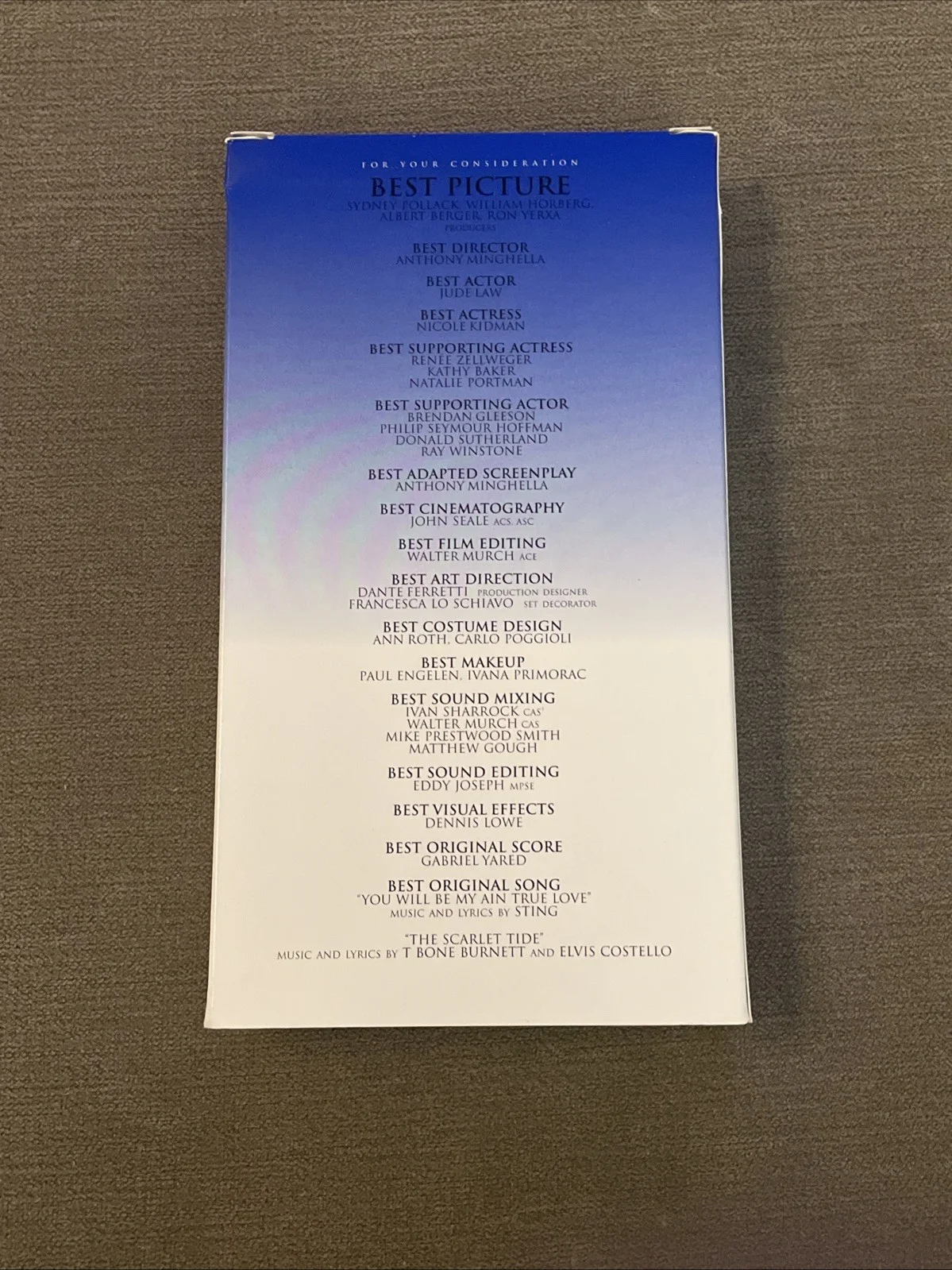 Cold Mountain BAFTA Screener VHS, Score & Soundtrack CDs and 147pg Promo Booklet, image 5
