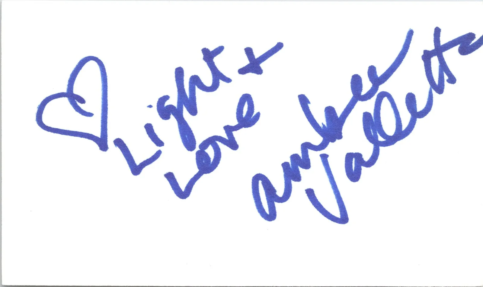 Amber Valletta — Amber Valletta Signed 3x5 Index Card Autographed Super Model