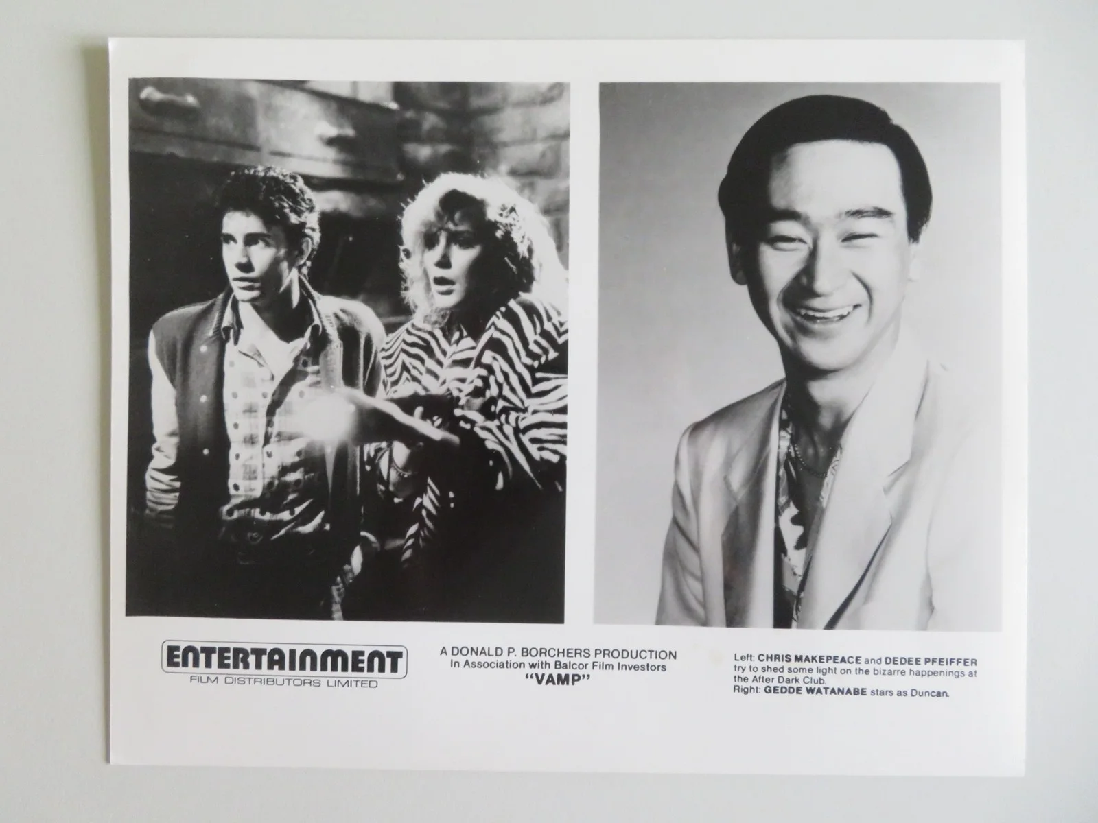 VAMP MOVIE STILL PHOTO LOT OF 3 GRACE JONES CHRIS MAKEPEACE DEDEE PFEIFFER 1986, изображение 3