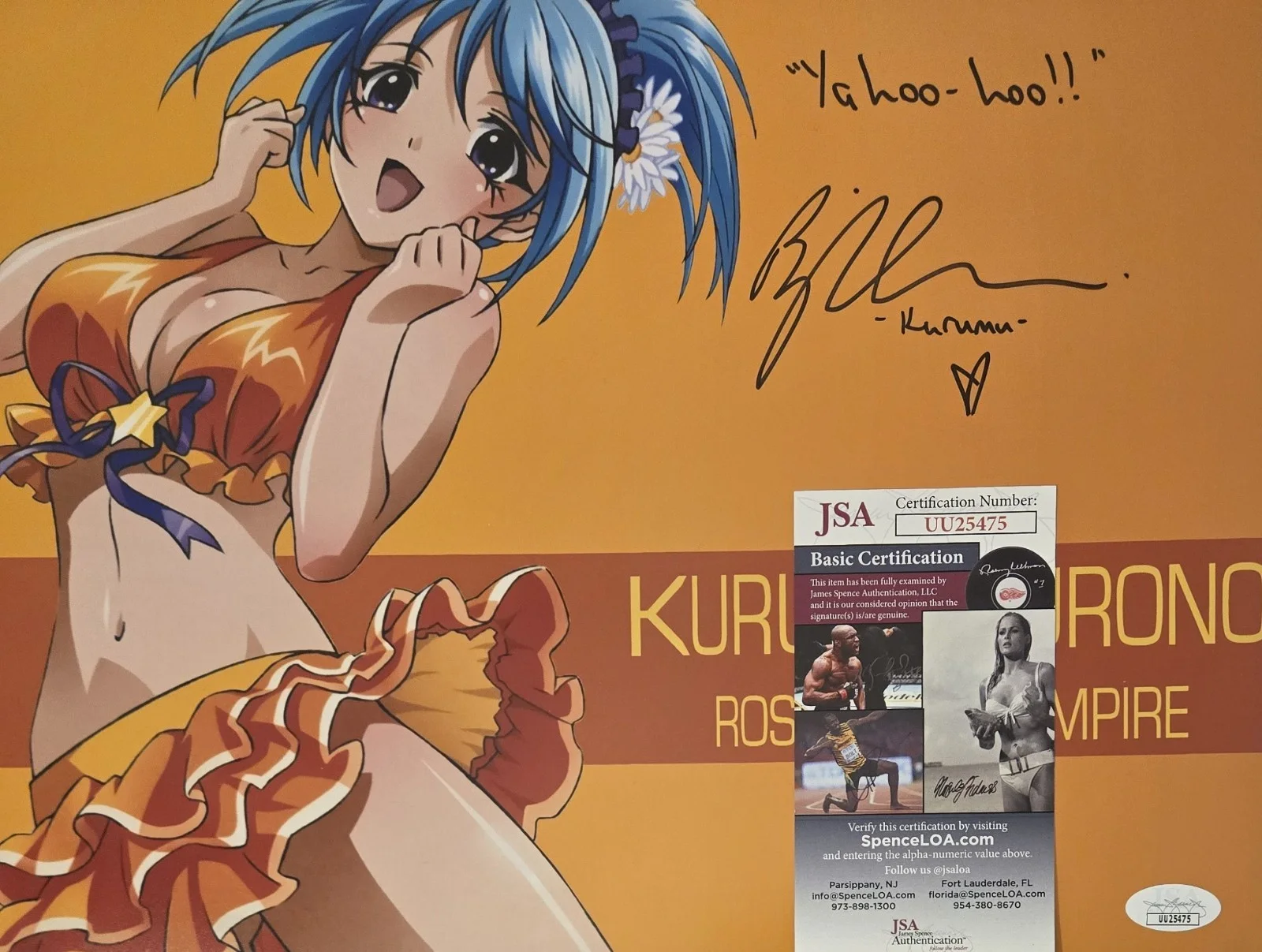 BRINA PALENCIA — Rosario to Vampire Signed Photo Kurumu Kurono Brina Palencia 11x14 JSA COA 475, изображение 2
