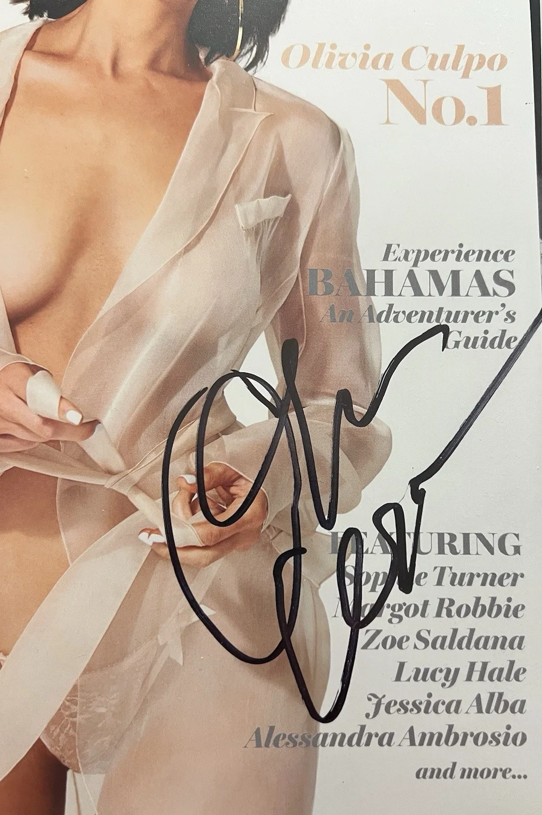 Olivia Culpo — Olivia Culpo Autograph Signed Maxim Cover *No COA* 49ers Christian McCaffrey, image 2