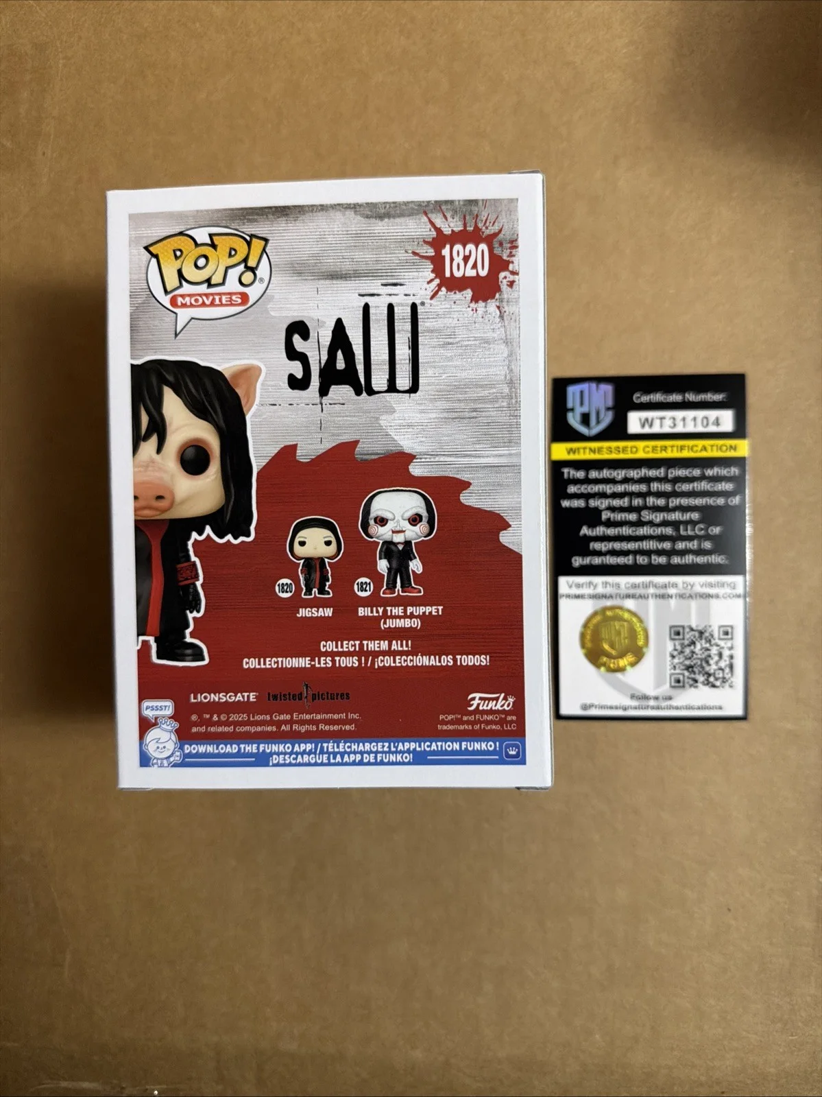 Tobin Bell Signed/Autographed Jigsaw Funko Pop! Chase. Prime Witnessed COA, изображение 3