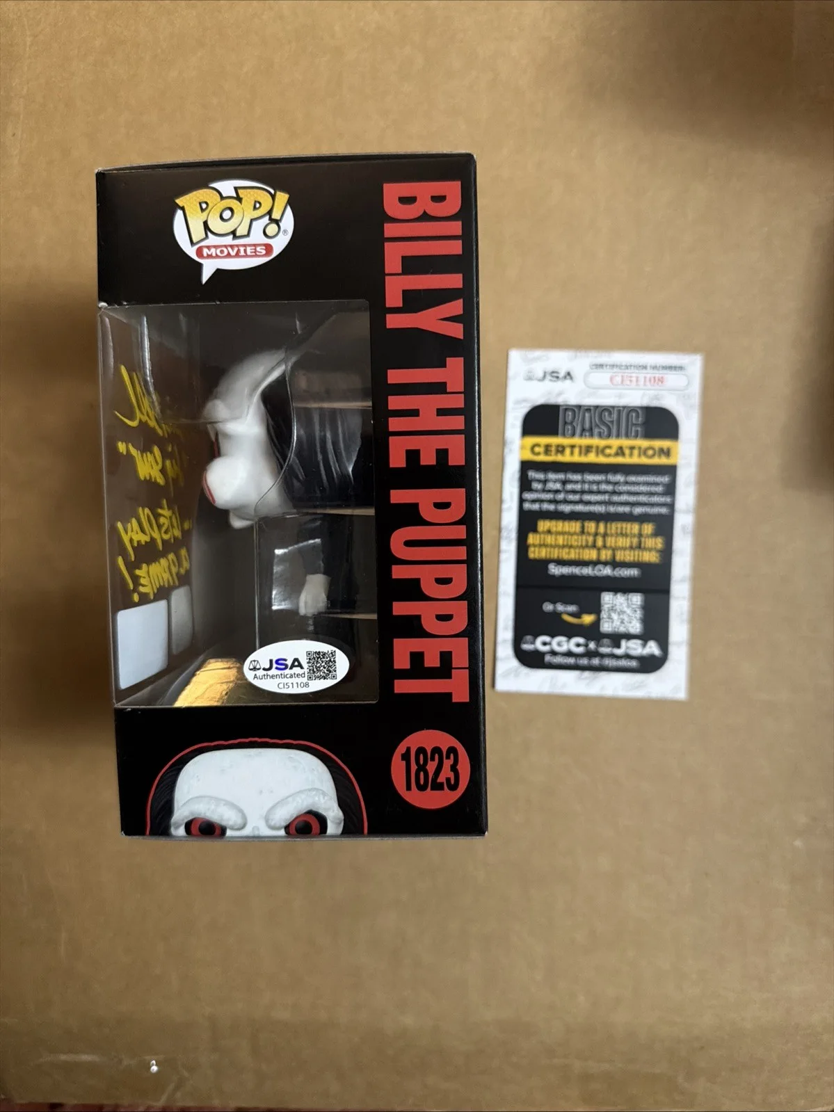 Tobin Bell Signed/Autographed Billy The Puppet Funko Pop! Saw JSA COA, image 2