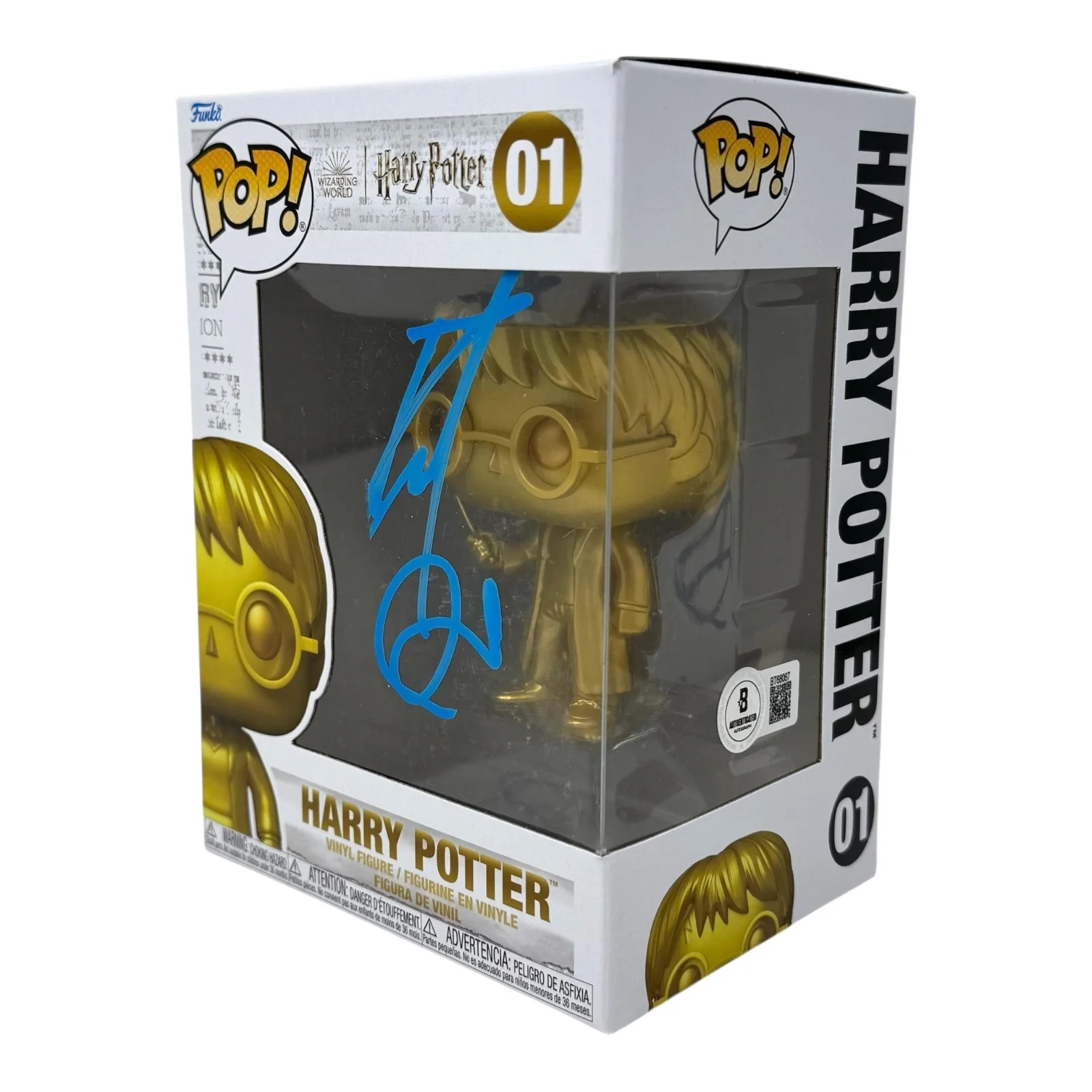 Daniel Radcliffe — Daniel Radcliffe Signed Harry Potter Funko Pop #01 Autograph Figure Beckett COA, изображение 2