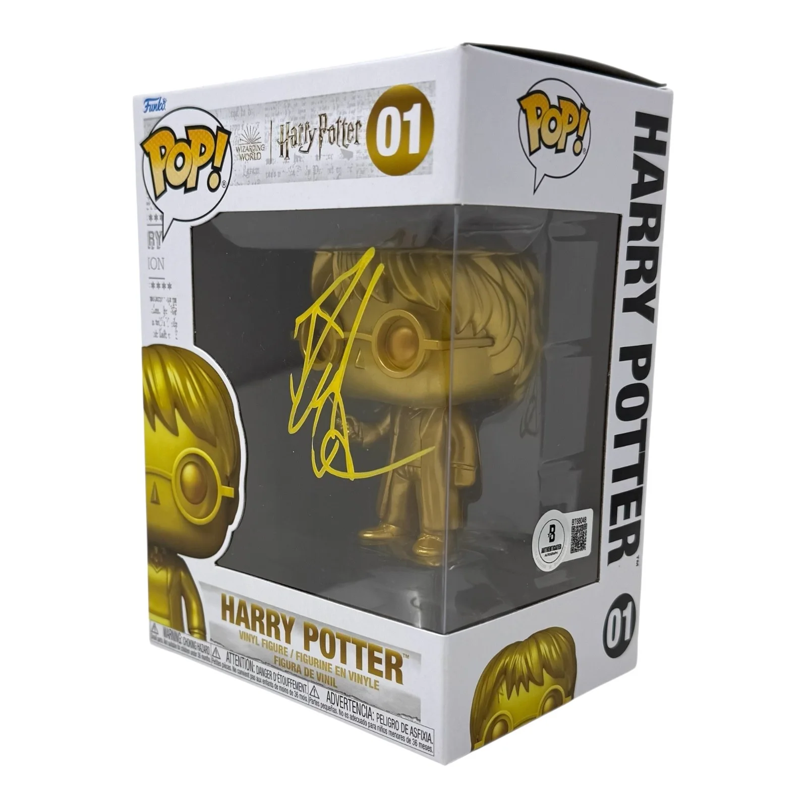 Daniel Radcliffe — Daniel Radcliffe Signed Harry Potter Funko Pop #01 Autograph Figure Beckett COA, изображение 2