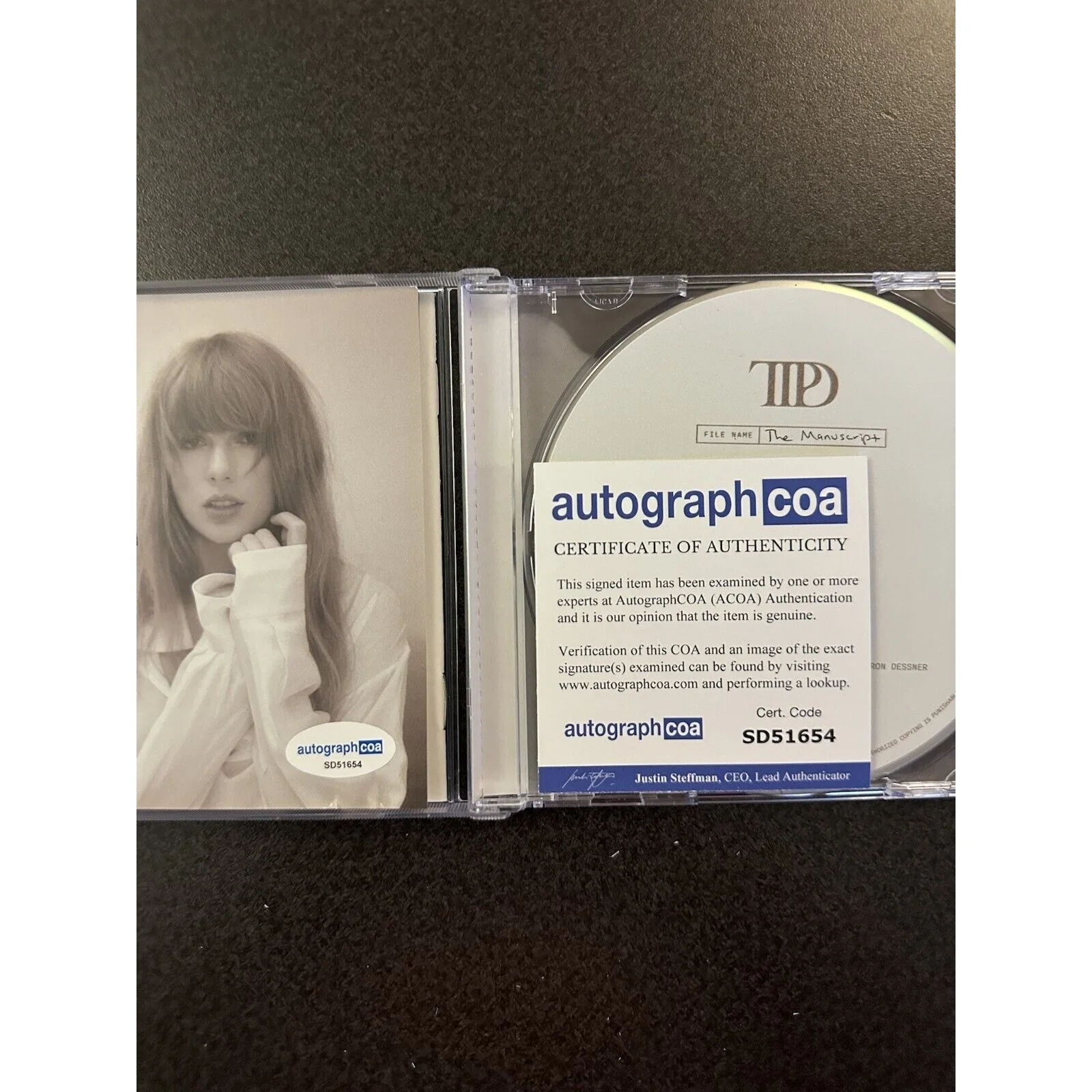 SIGNED Taylor Swift CD Autographed The Tortured Poets Department w/ COA SD51654, image 3