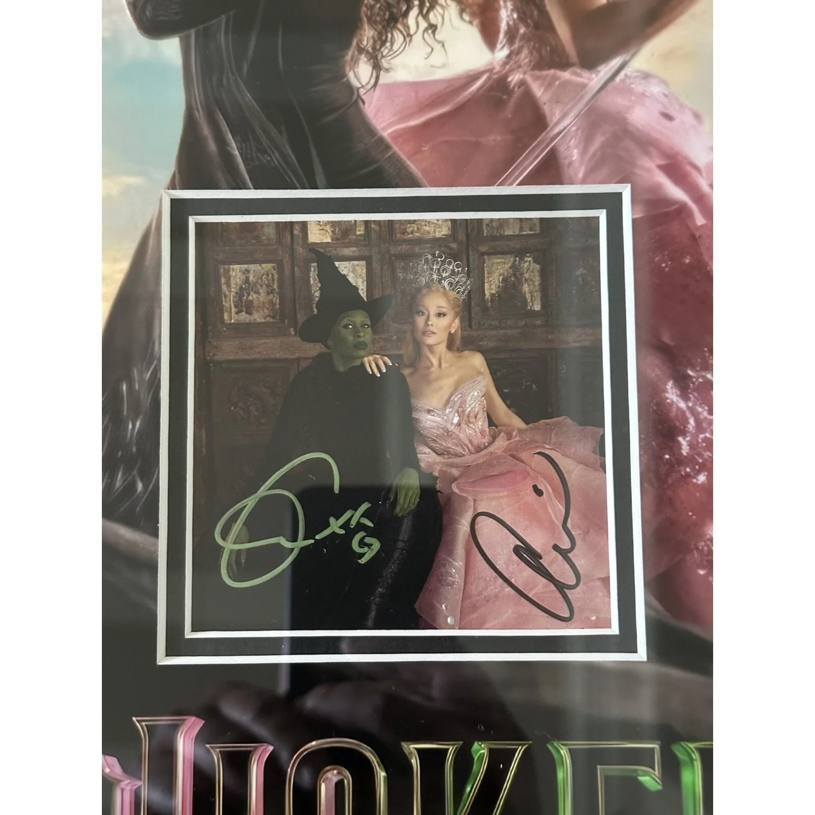 Ariana Grande, Cynthia Erivo — SIGNED Wicked Ariana Grande Cynthia Erivo 12x16 Custom Framed Autograph w/COA 1, изображение 2