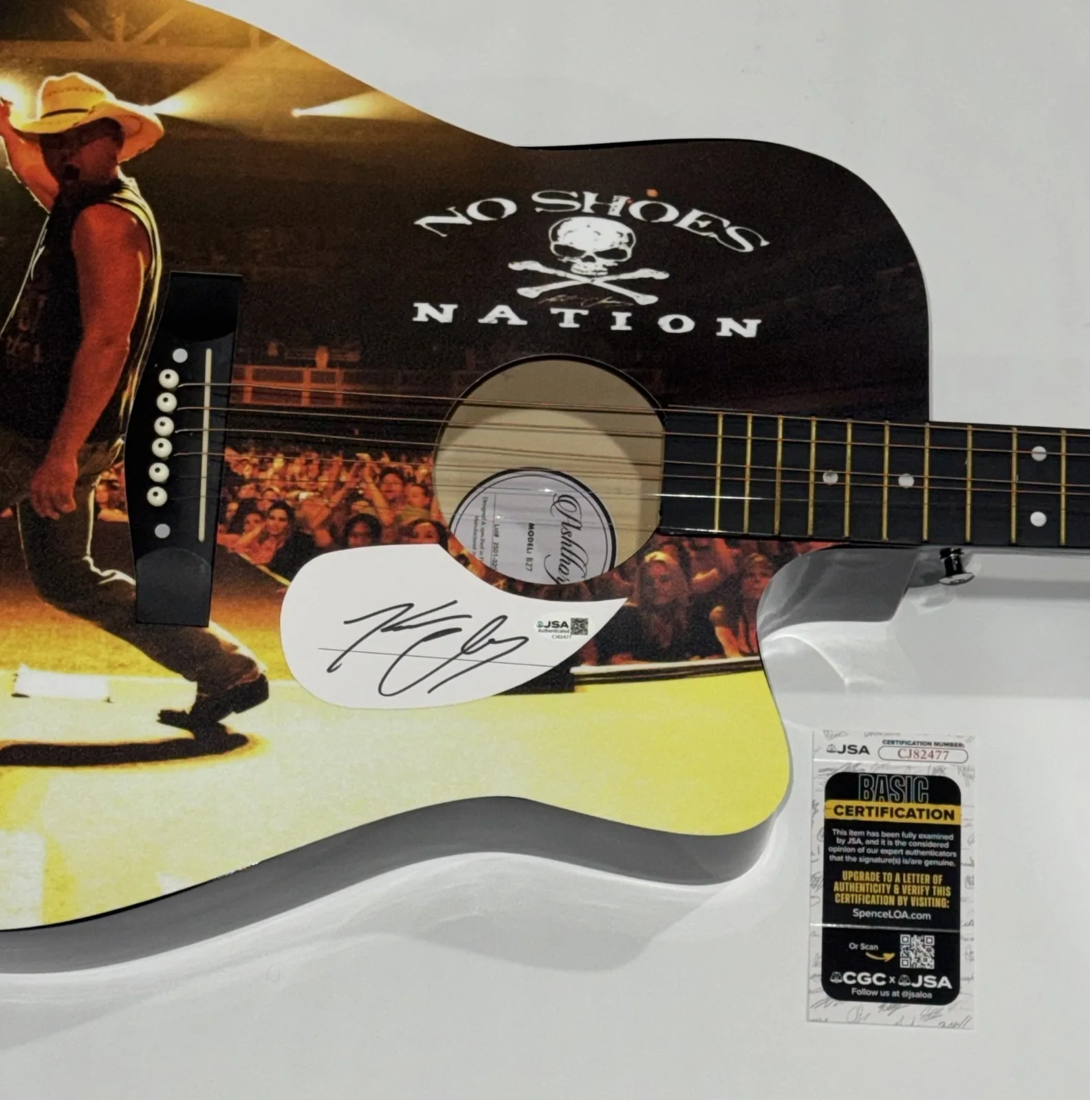 KENNY CHESNEY SIGNED CUSTOM ACOUSTIC GUITAR NO SHOES NATION JSA COA, изображение 2
