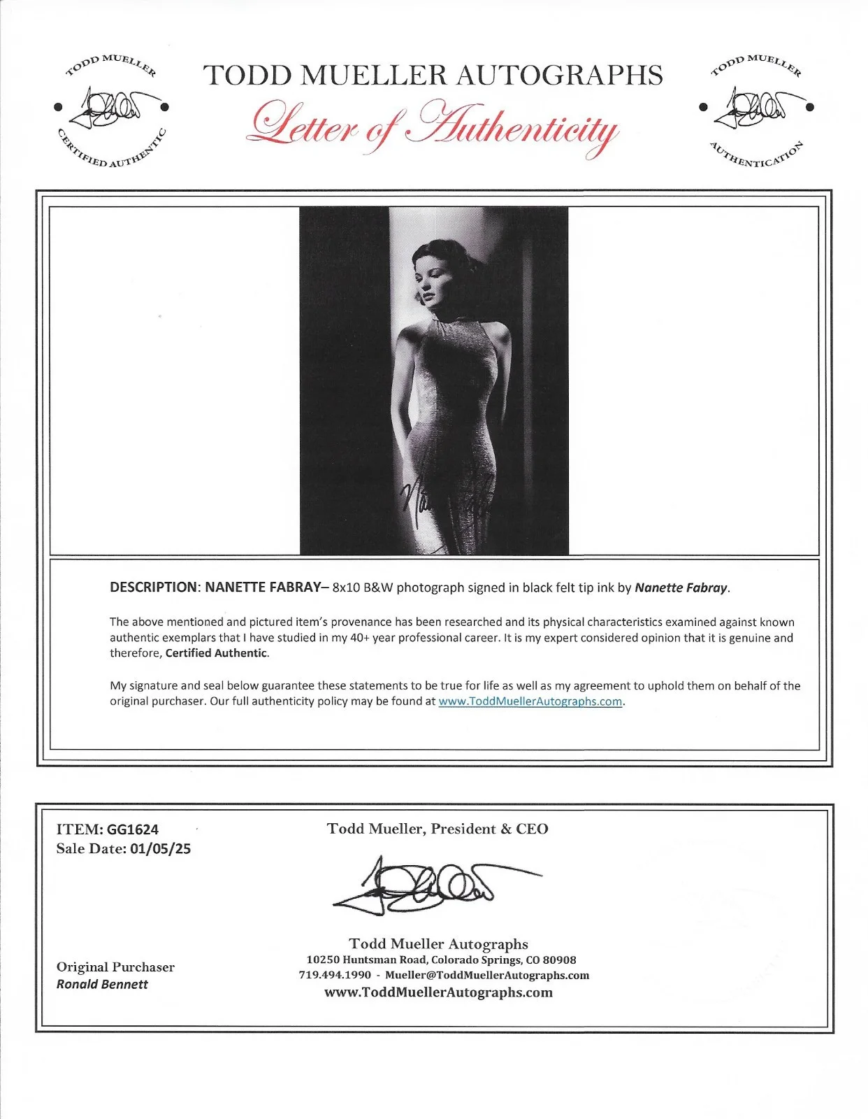 Nanette Fabray — Nanette Fabray Beautiful Signed B&W 8X10 Photo 1920 - 2018 LOA / COA, изображение 2