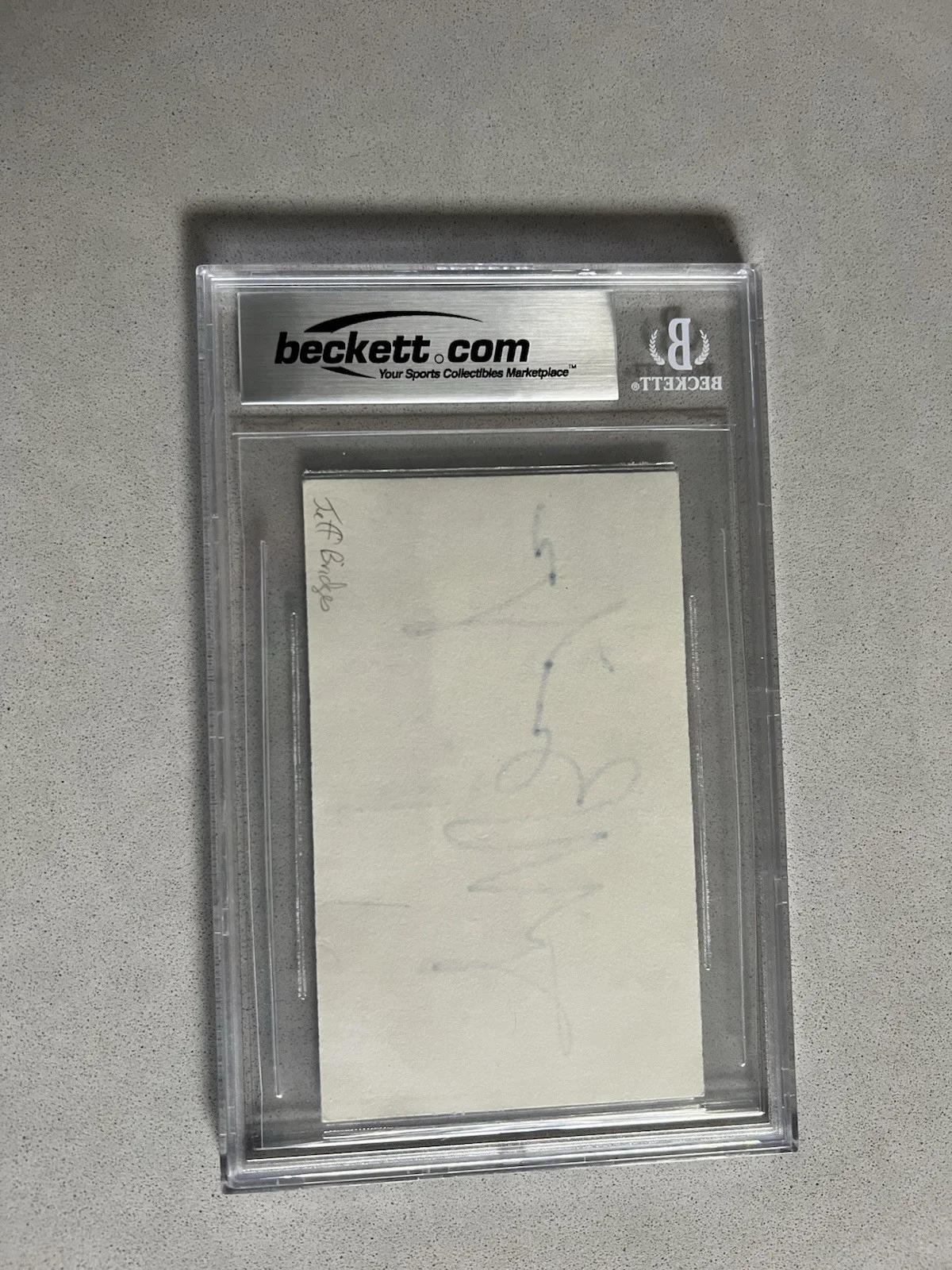 Jeff Bridges — Jeff Bridges signed encapsulated 3x5 index card Beckett BAS COA slabbed Lebowski, изображение 3