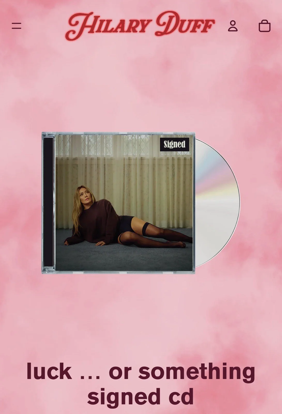 Brand New Sealed HILARY DUFF SIGNED CD LUCK OR SOMETHING AUTOGRAPHED, image 2