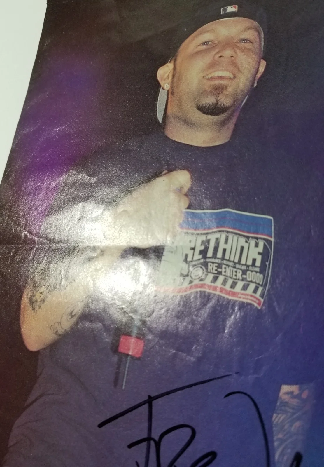Fred Durst of Limp Bizkit REAL hand SIGNED Mag Pinup Photo JSA COA Autographed, изображение 5