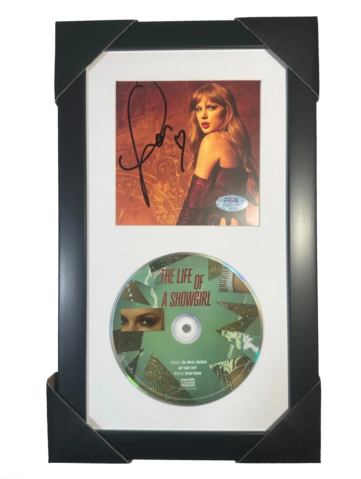 Taylor Swift Signed Photo + CD PSA DNA Authenticated Framed Collectible, image 2