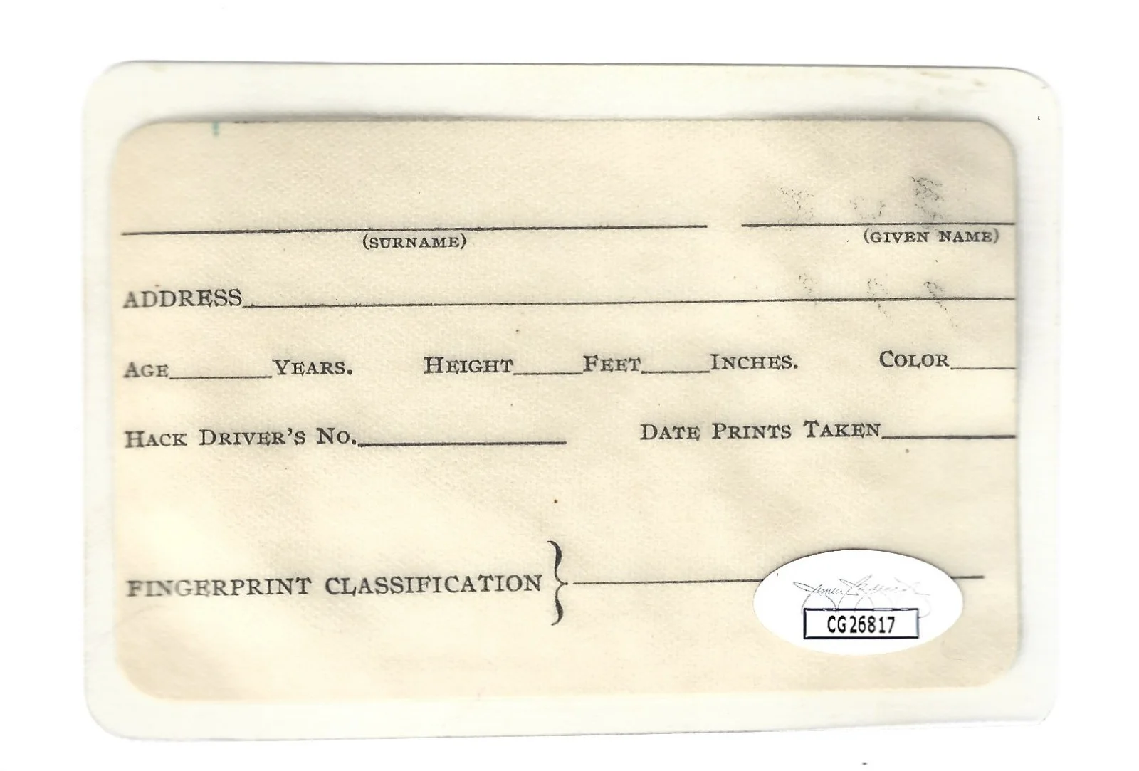 Ella Fitzgerald REAL hand SIGNED Laminated Identification Card JSA COA Autograph, image 2