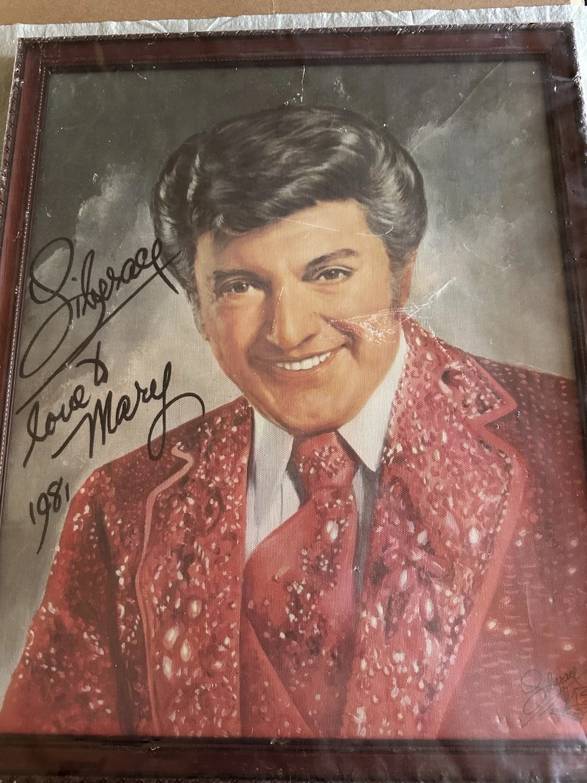 Genuine Liberace Hand Signed Autographed Oil on Canvas Print in Fine Wood Frame, image 2