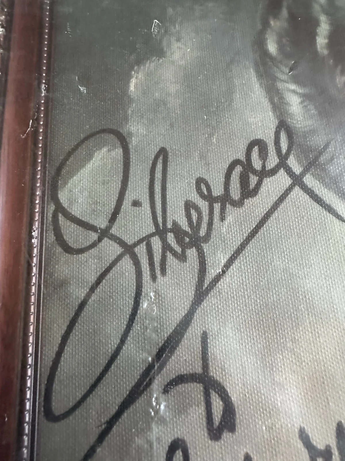 Genuine Liberace Hand Signed Autographed Oil on Canvas Print in Fine Wood Frame, image 4