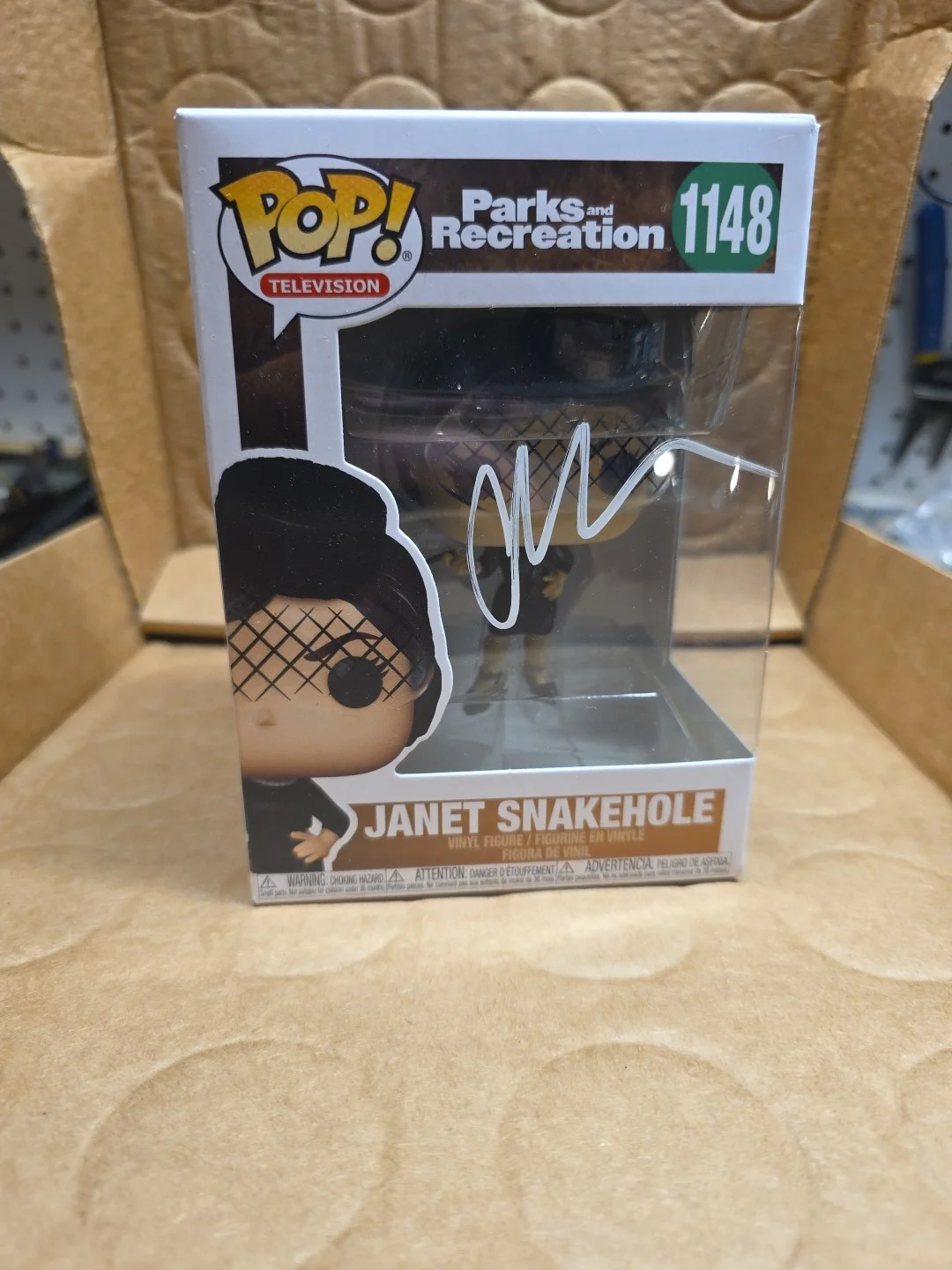 Aubrey Plaza — Aubrey Plaza Hand Signed Janet Snake Hole Funko Pop Parks And Recreation